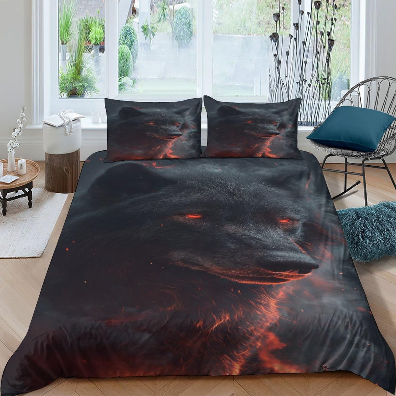 Ctjqhvkz Style-4 3D Printed Dark Lava Fitted Sheet Microfiber Soft Mattress Cover For Bedroom Dorm Room Decor Easy Care Black Red Single（135X200cm）