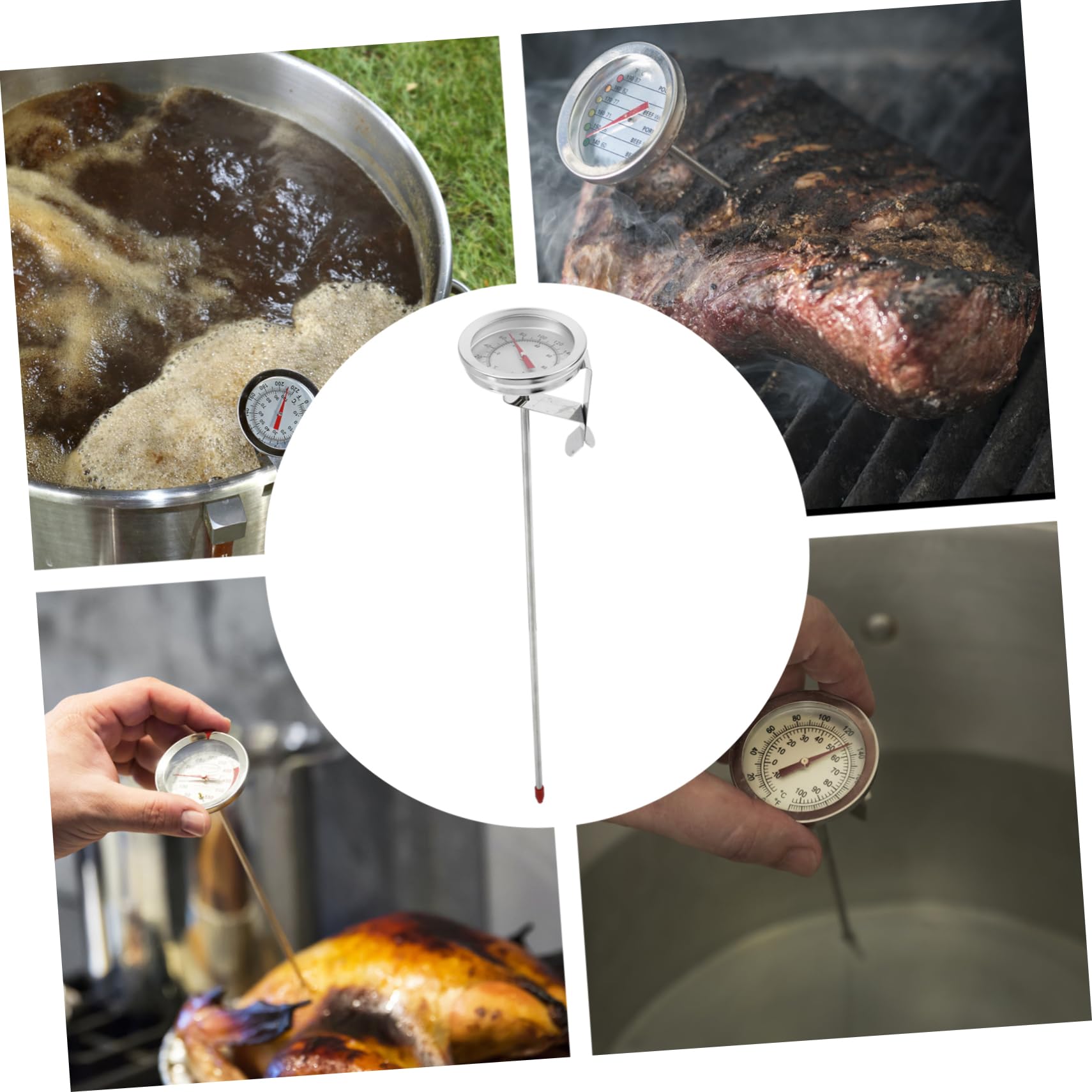 Termómetro De Acero Inoxidable Para Alimentos Termómetro Para Freír Con Lectura Instantánea Para Cocinar y Asar