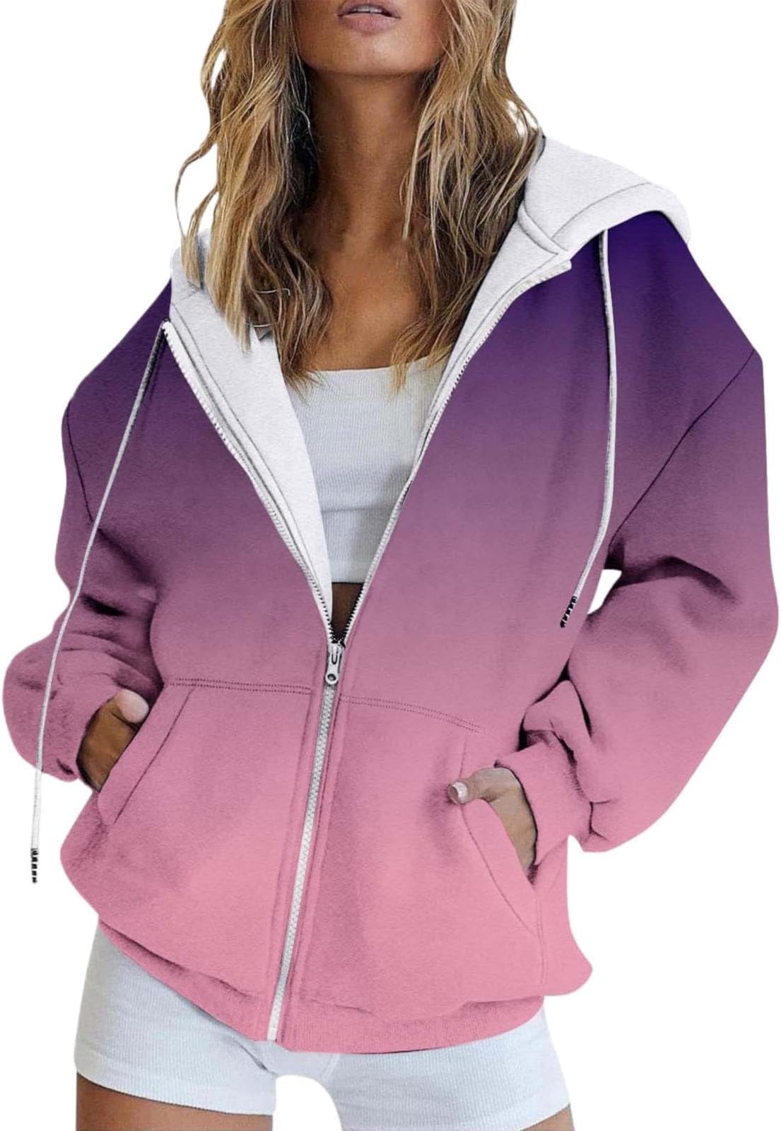 Oversized Sweaters For Women Drawstring Hoodies Tie Dye Hooded Pullover Oversized Comfy Fall Fashion Sweatshirts