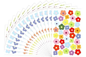 Assortment of 585 Vibrant Mini Flower Stickers for Creative Expression