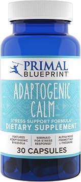 Primal Blueprint Adaptogenic Calm, Plant-Based Adaptogen Dietary Supplement, 30 Count