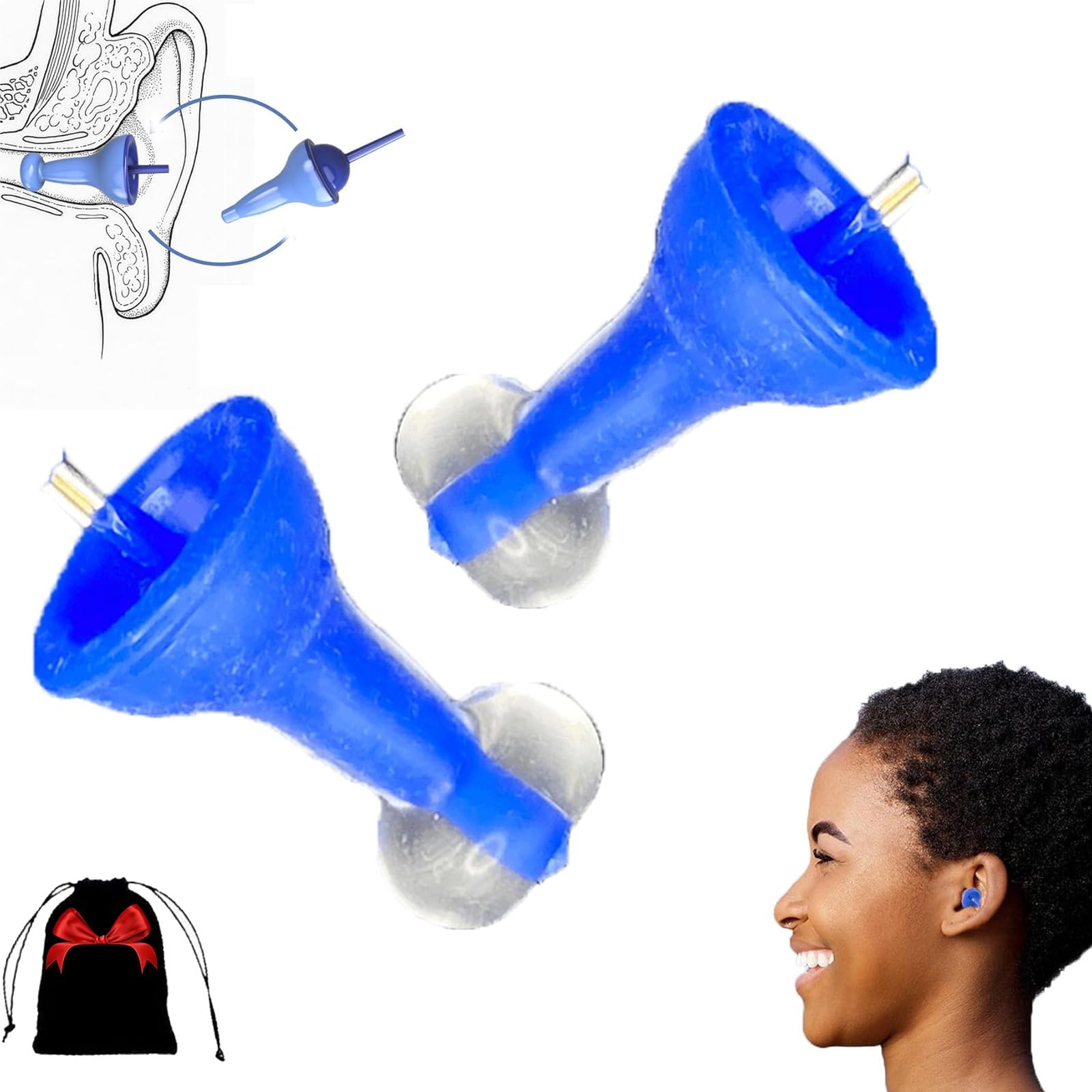 Inflatable Ear Plugs, 2025 New Swimming Innovative Inflatable Earplugs, Ultra-Comfy Reusable Noise-Reducing Earplugs, Flexible Hearing Protection, Waterproof Silicone for Sleep (1pc, One Size)