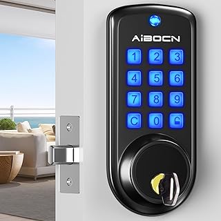 Aibocn Door Lock with keypad, Electronic Keypad Deadbolt, Keyless Entry Door Lock with Auto-Lock, Anti-Peeping Password, Easy to Install and Program, Smart Lock for Home Bedroom Garage