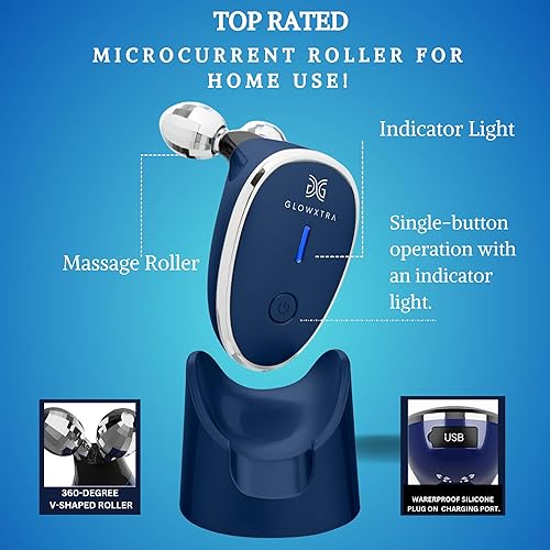 Miniatura 2 de GLOWXTRA Rodillo de microcorriente premium masajeador facial y corporal 5 en 1 - Aprieta, rejuvenece, regalo con confianza - Innovación premium para