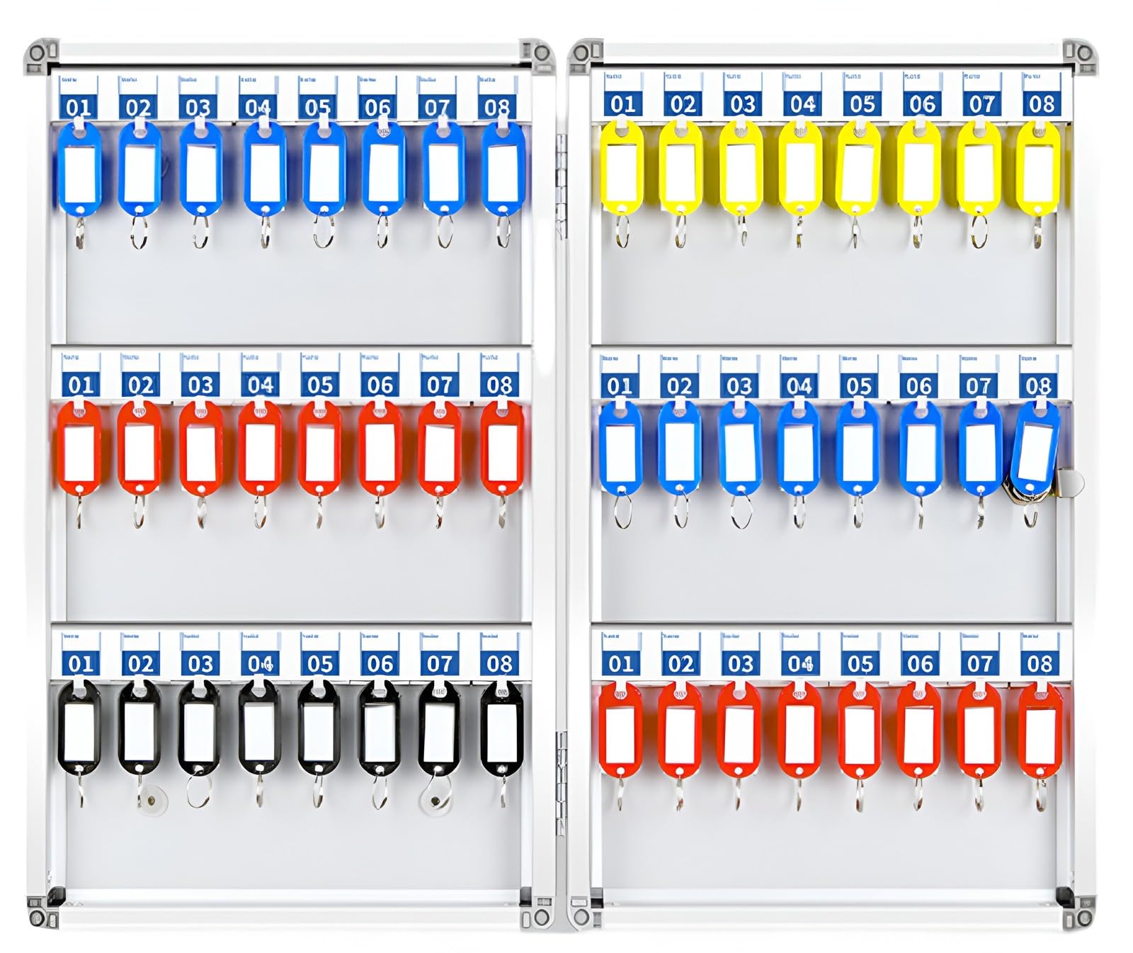 Armoire murale élégante pour clés - Solution de rangement sécurisée et peu encombrante (48 crochets) - Parfait pour la maison ou le bureau