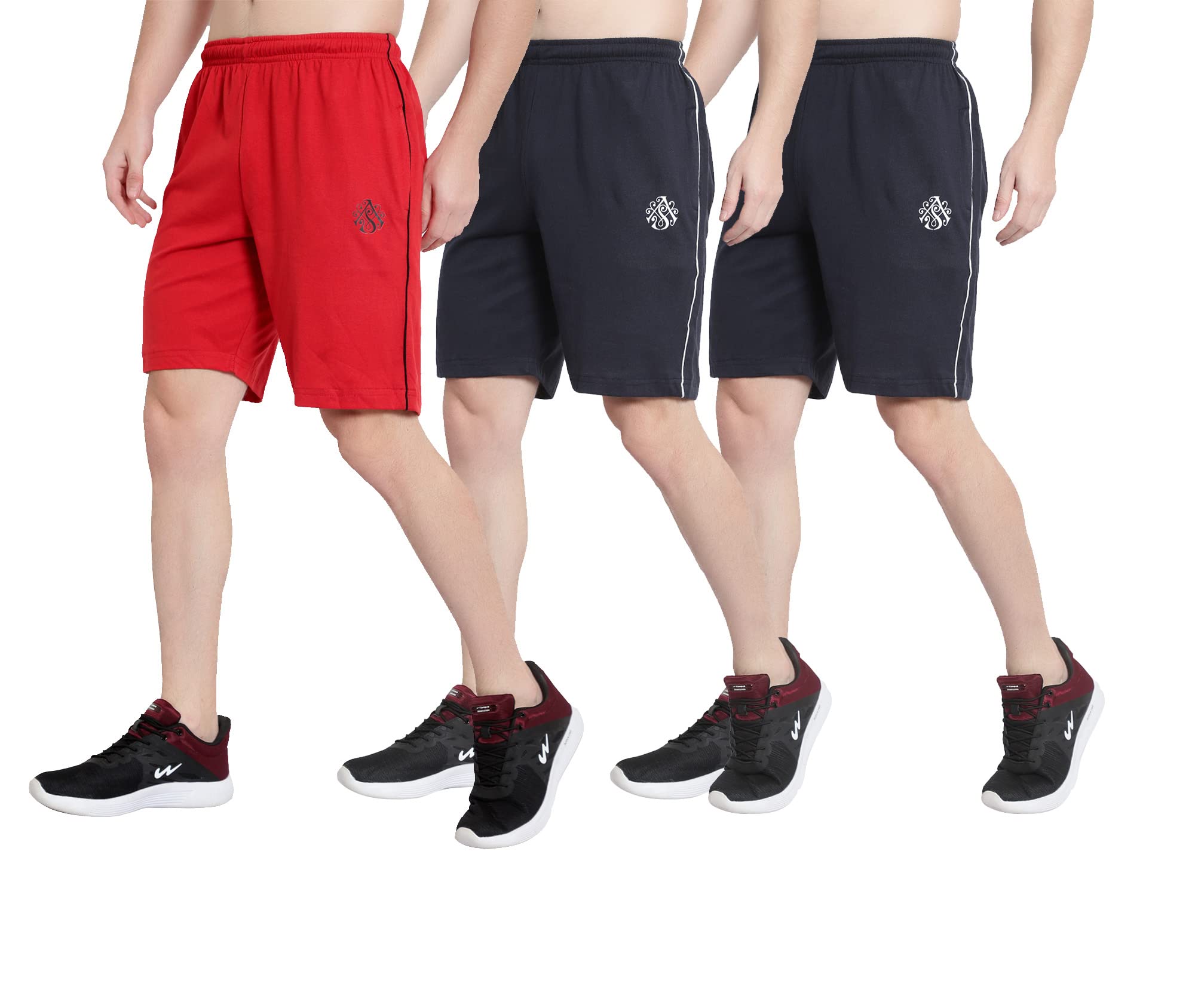 DIA A DIA Mens Cotton Outdoor Quick Dry Lightweight Sport Shorts, Pack of 3 (Red, Darkblue, Darkblue, Size : 42 to 48 Inches Waistline)-picture-41