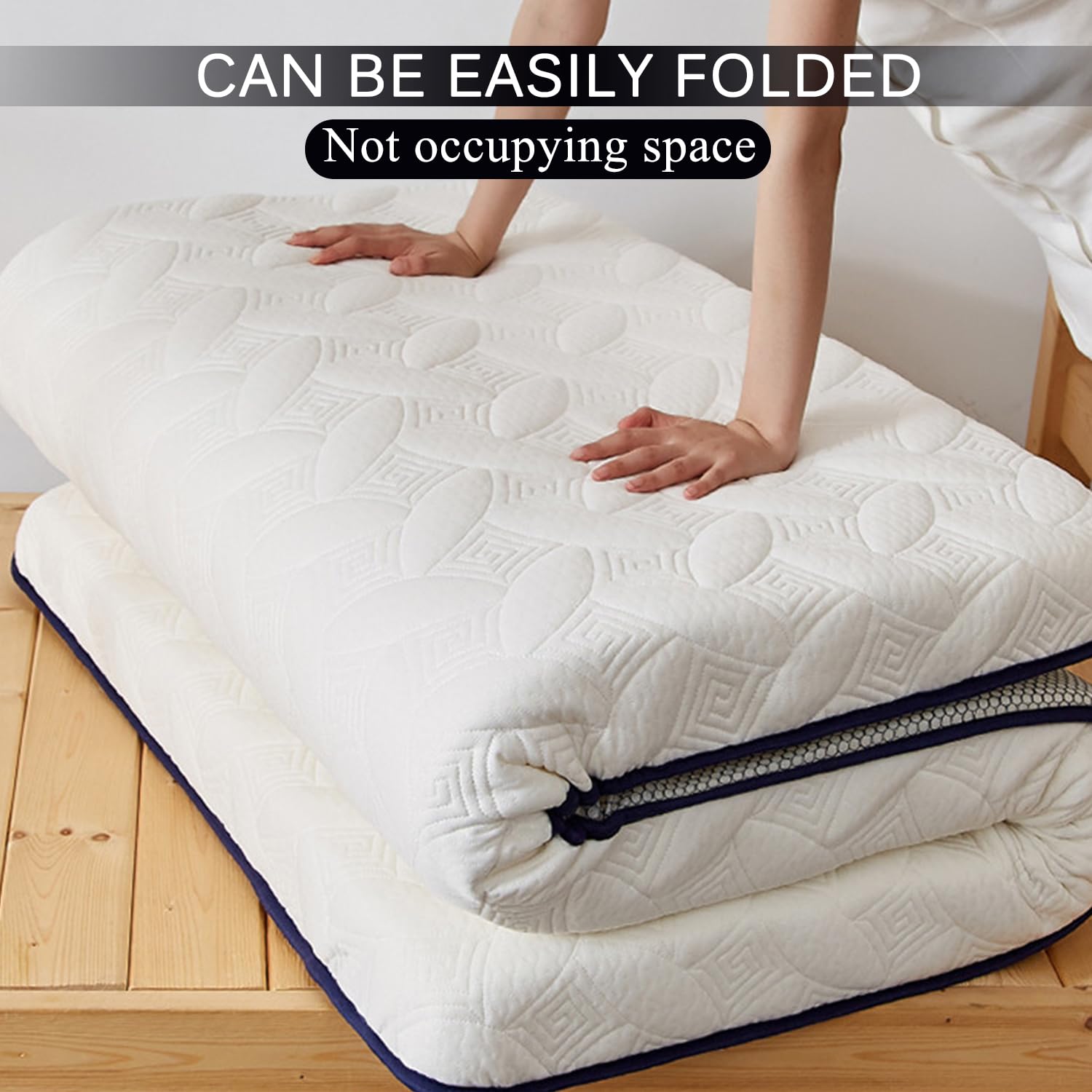 White/9cm,125x200cm, Latex Futon Matratze Topper Bodenmatretzenpolster Mit Elastischem Band Gepflegte Matratzen Pad Abdeckung 5Cm/9Cm Dick Campingmatratze Schlafkissen Für Schlafzimmer