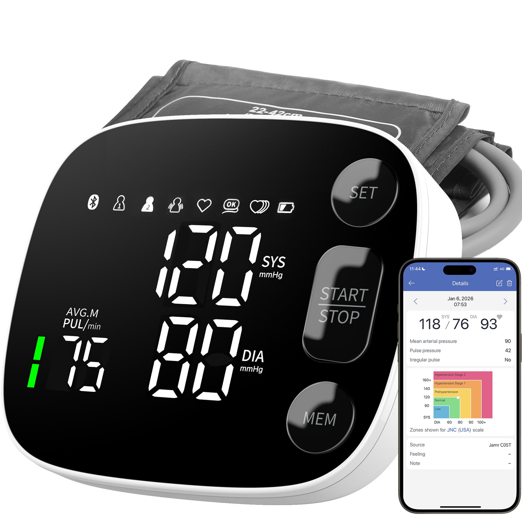 Oklar Blood Pressure Monitor Bluetooth