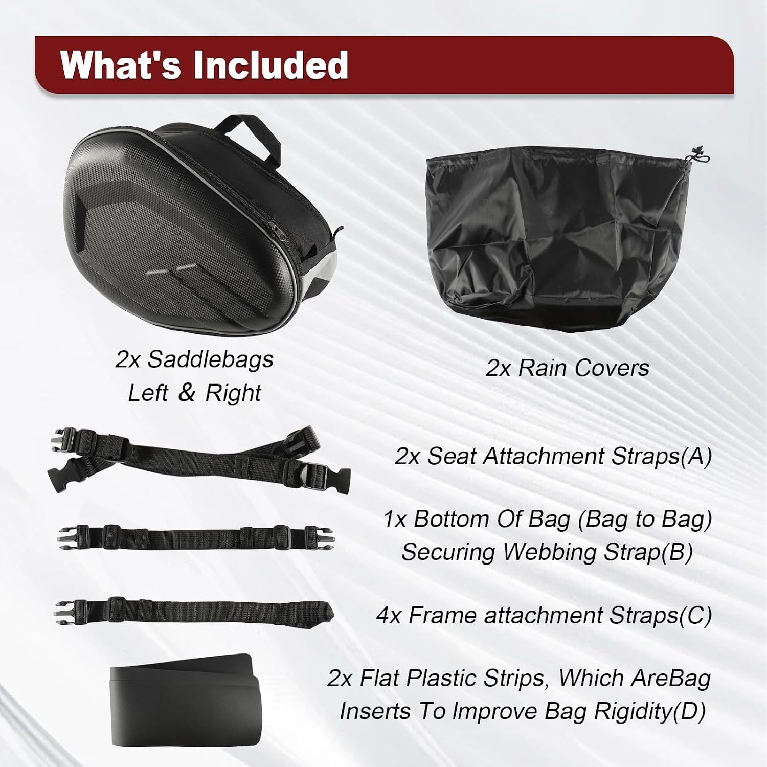 GearUp Motorcycle Saddlebags Expandable Capacity 36L-58L Waterproof Universal Motorcycle Panniers