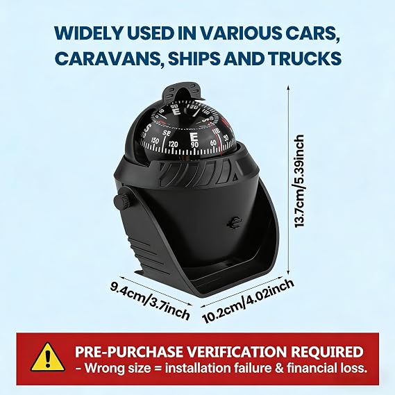 Vehicle Dashboard Compass for Car LED Light Auto Dash Mount Navigation Automobile Direction Indicator for Car Boat Truck