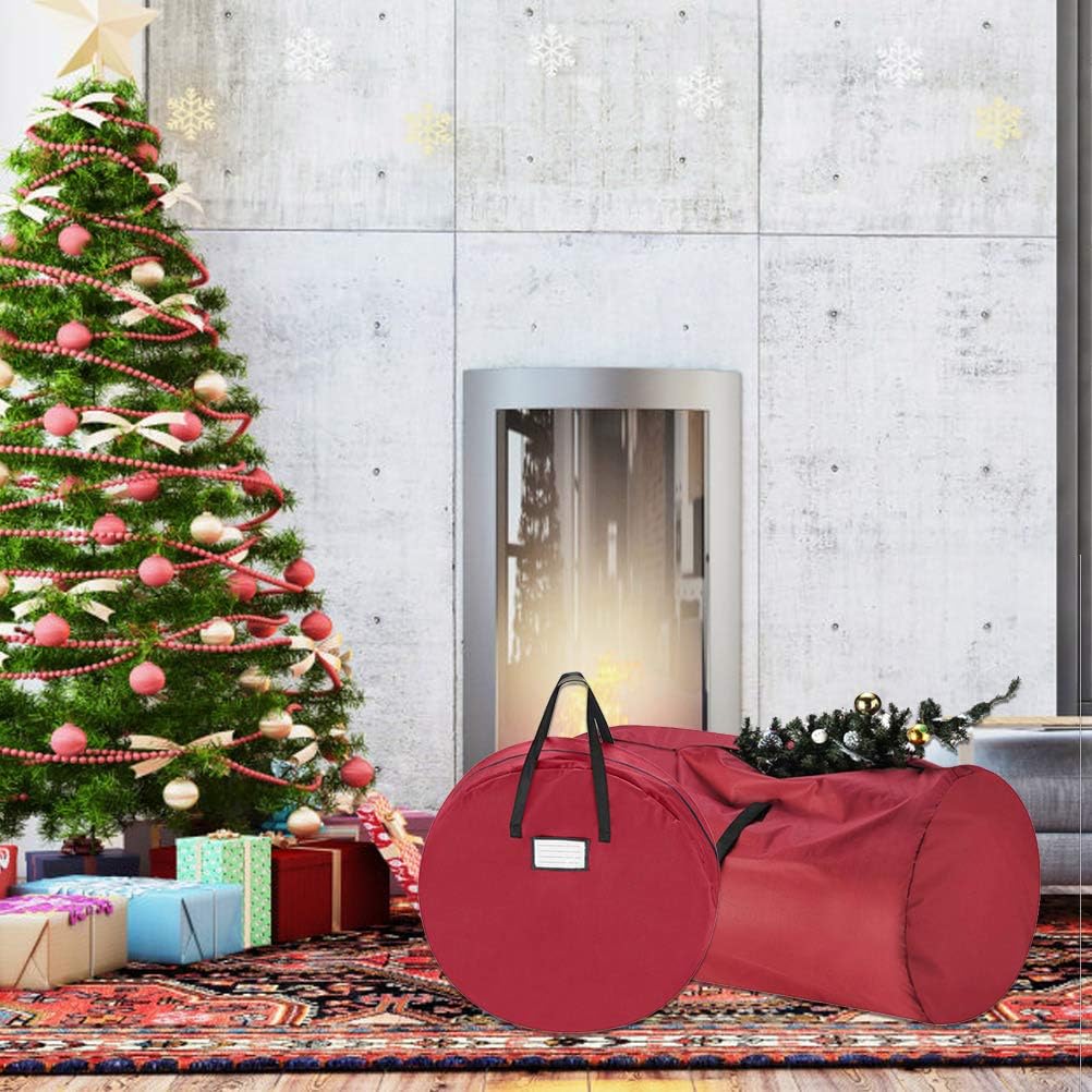 Christmas Tree Storage Bag - Fits Up to 7 ft. Tall Artificial Disassembled Trees, Durable Handles Sleek Dual Zipper Holiday Xmas Bag Made of Tear Proof 600D Oxford 36 * 120CM