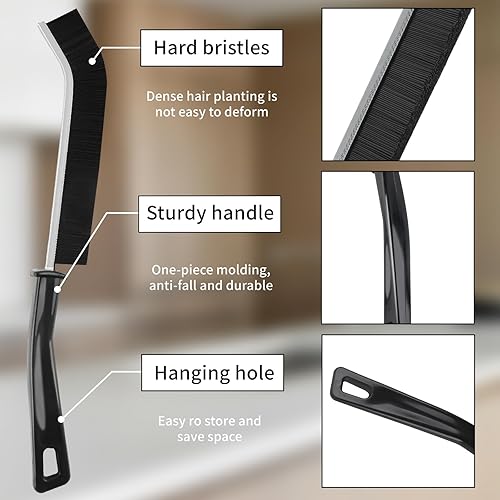 Miniatura 5 de MVVKUUI4+4pack Crevice Cleaning Brush, Multifunctional Gap Cleaning Brush Tool, Bathroom Gap Brush, Grout Cleaner Brush Hard Bristle Crevice