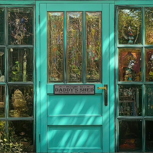 Miniatura 5 de Regalo de metal para el Día del Padre, letrero de metal retro, decoración de cueva de hombre, Welcome to Daddy's Shed, You Break it He'll Fix It,