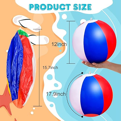Miniatura 3 de Coopay Pelotas de playa inflables clásicas de arco iris para piscina, decoración de fiesta de playa de cumpleaños, juegos de agua de verano, regalos