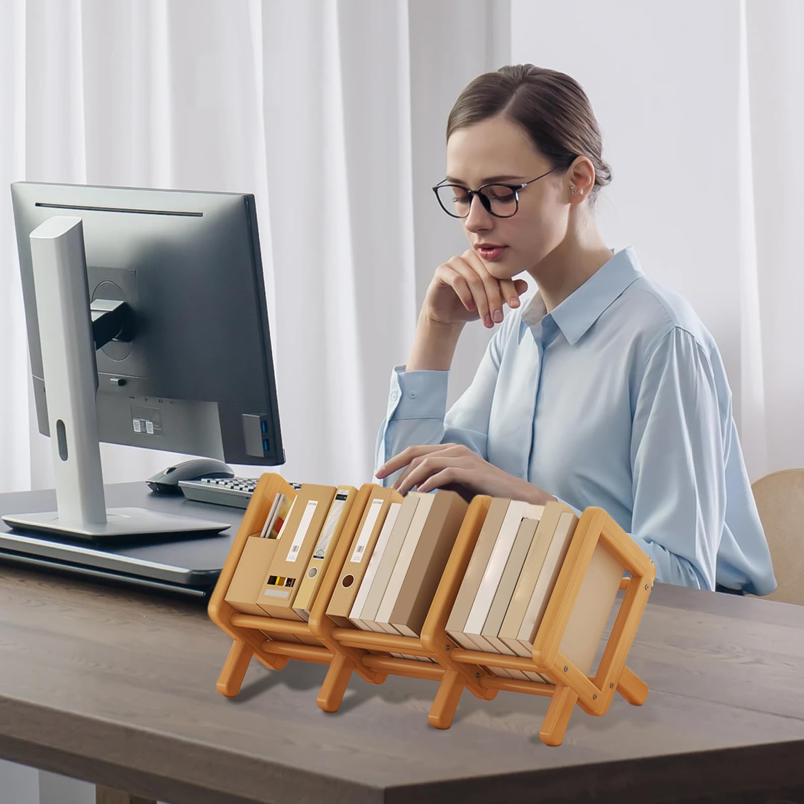 Genérico Desktop Shelf, Expandable Desk Shelf, Adjustable Bookstand, 20,47-40,16×8,66×9,84 pulgadas, Multifunctional Space-Saving Organization for Home, Library, Mesa Estudiante, Mesa de café