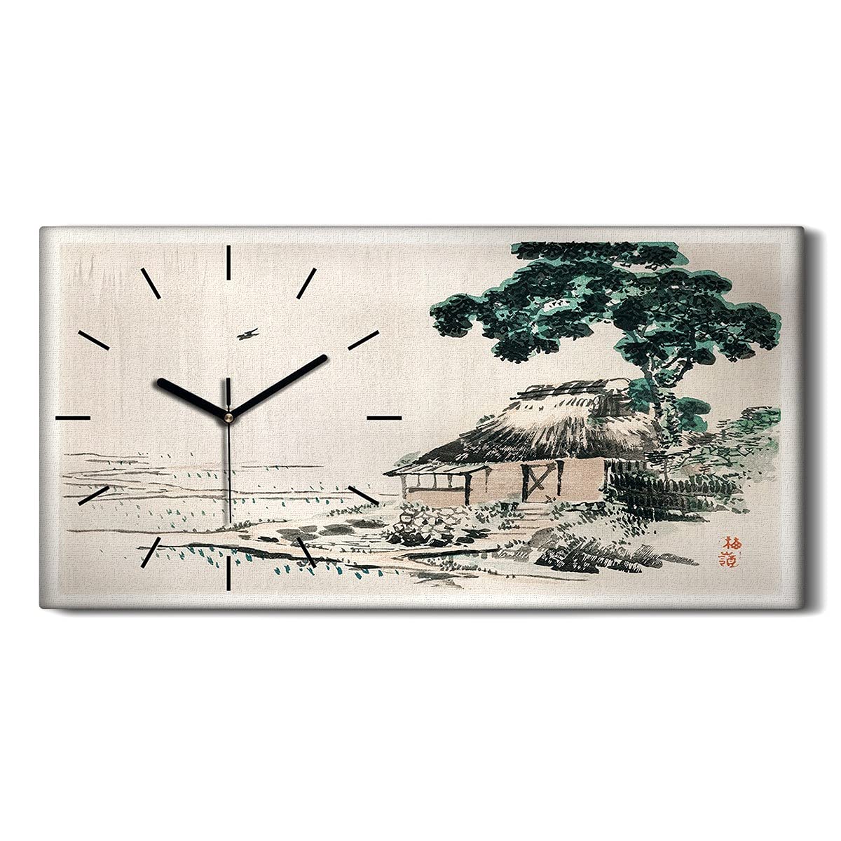 Horloge sur toile de haute qualité 60x30cm avec mécanisme haut de gamme