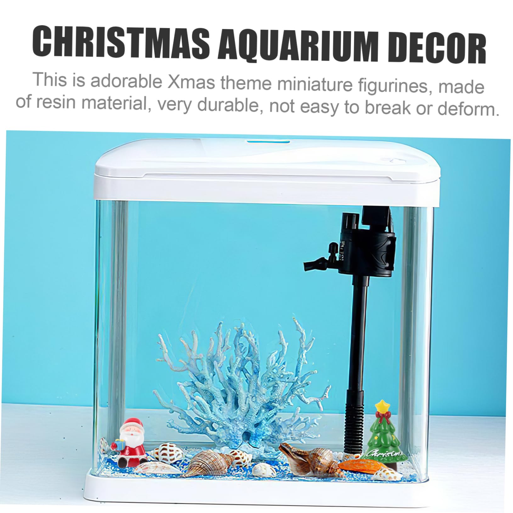 ULTECHNOVO 4 Ensembles Ornements du Père Noël Ornements De Navette Décorations D'aquarium De Noël Décoration D'aménagement Paysager D'aquarium Décoration en Résine pour Aquarium 3 Pièces * 4
