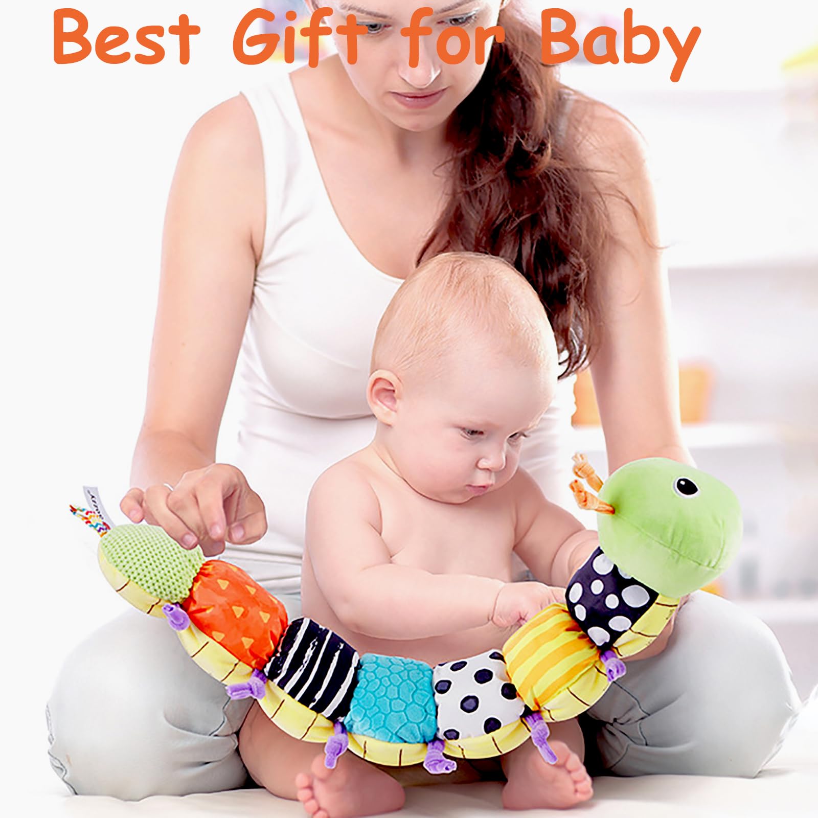 Funsland Hochet Bebe Jouet 3 Mois, Noir Et Blanc Sensorielles Peluche éléphants Nouveau Né Jouet Avec Dentition, Jeux D Eveil Bebe 0-6 Mois, Naissance Cadeau Pour Fille & Garçons 3, 6, 9