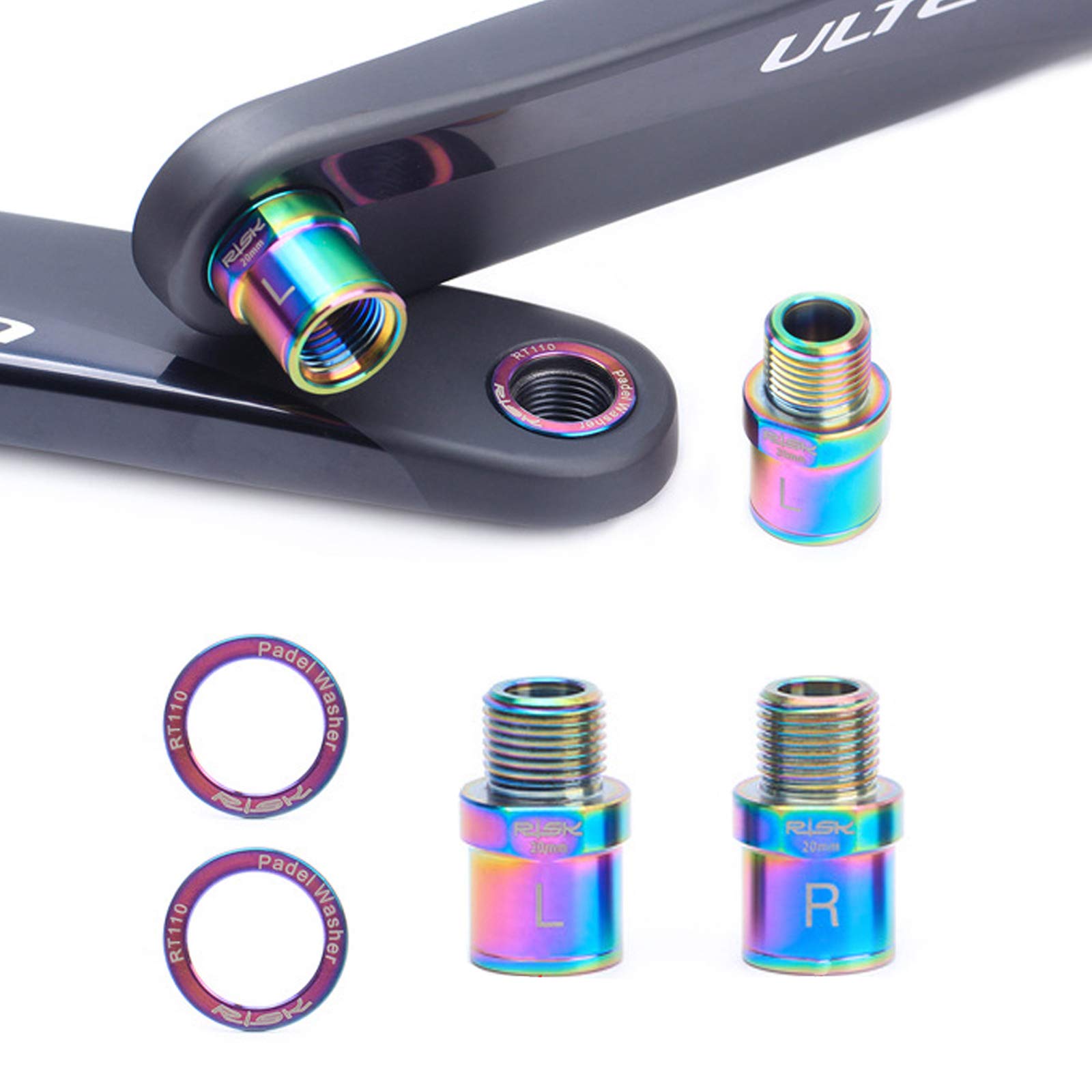 Estensione Distanziatore Pedale Bicicletta, lega di Titanio ad Alte Prestazioni 9/16 Distanziatore adattatore pedale Fit Bike SPD MTB MTB BMX Road