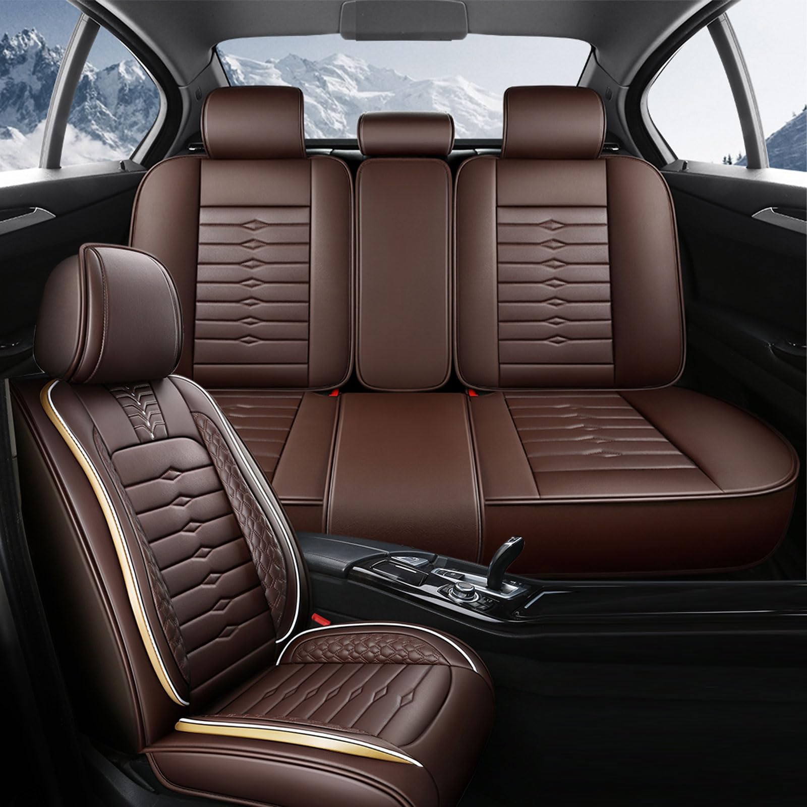 TNOKDY Full Seat Covers for Acura MDX 2003-2025 Nappa Leather Car Seat Covers Waterproof and Dustproof Car Seat Protectors Comfort Car Seat Covers