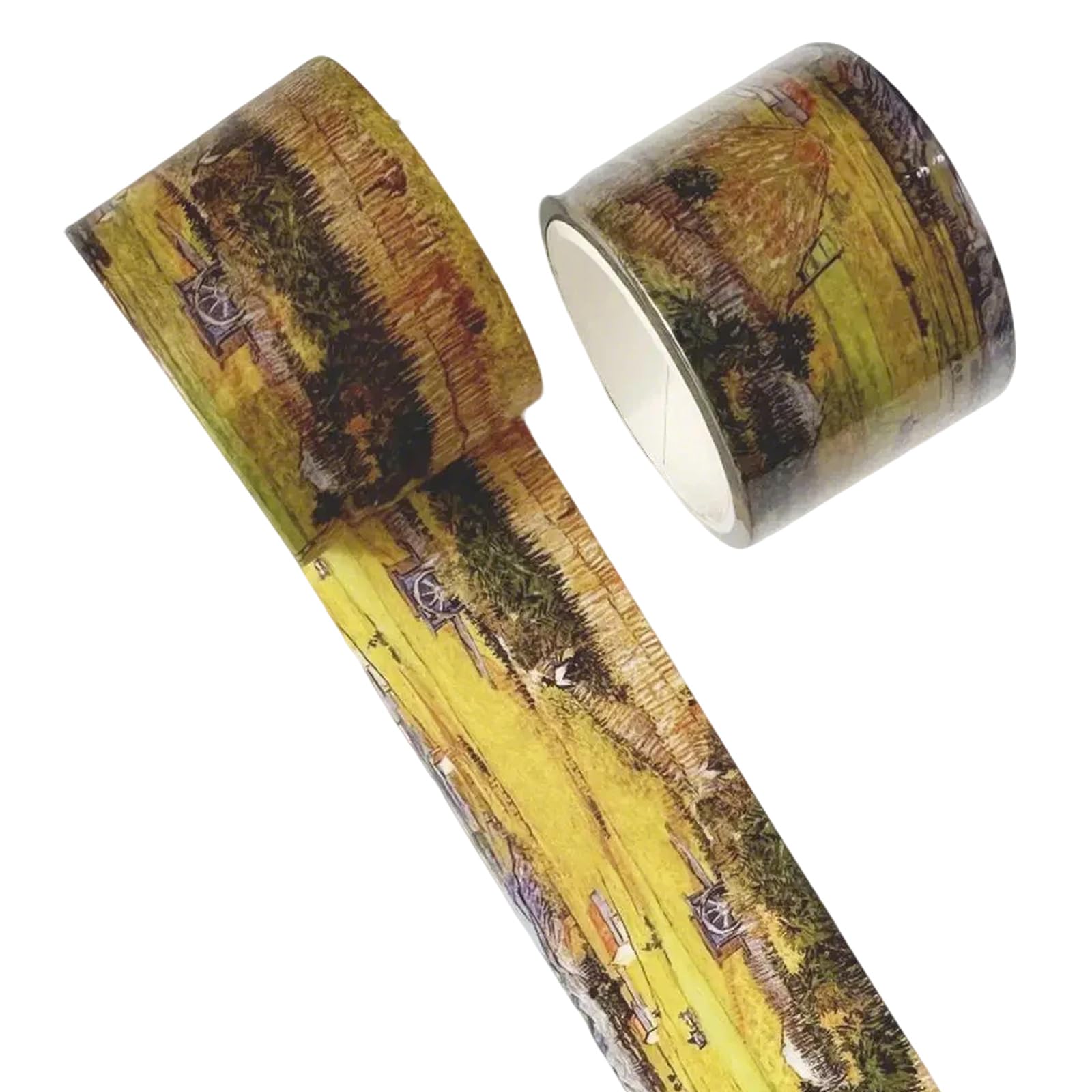 Xjdzineq Oil Painting Pattern Tape for Art Craft 30mm Wide Scrapbooking Aesthetic Masking for Journal Album Packaging Journal