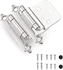 Probrico Satin Nickel Cabinet Hinges 38 Inch Overlay Door Hinges for Kitchen Cabinets - 5 Pair10 Pieces, Decorative Self Closing Cupboard Hinges Face Mount