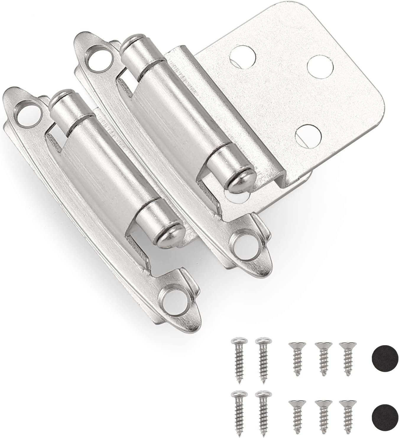 Probrico Satin Nickel Hinges 3/8 Inch Overlay Door Hinges for