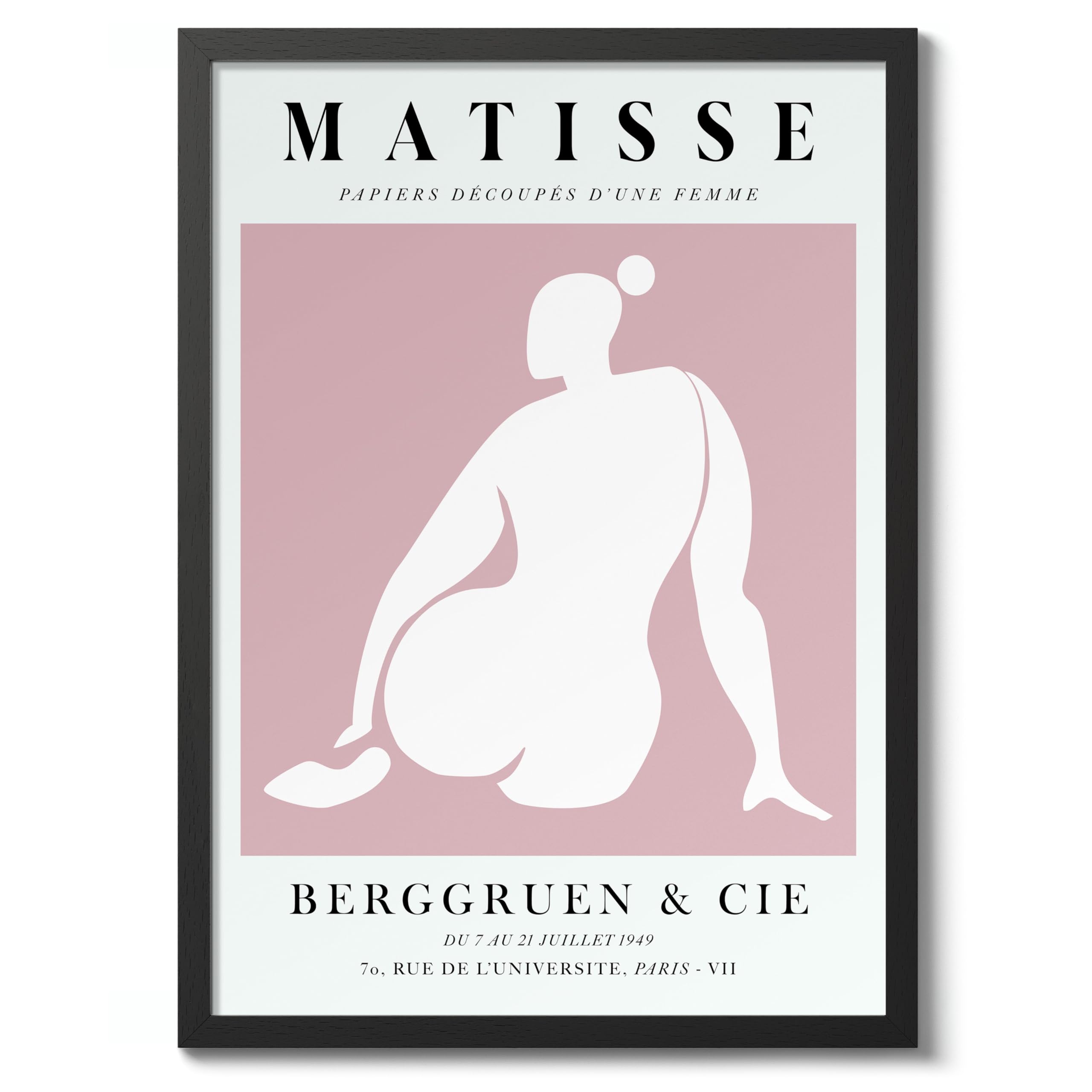 Une Femme Rose, Le Derrière Henri Matisse Poster, Modern Art Exhibition Print, Abstract Boho Wall Art, Home Decor Design And Decoration, A3 (Black Frame) - 42x29.7cm — image 1