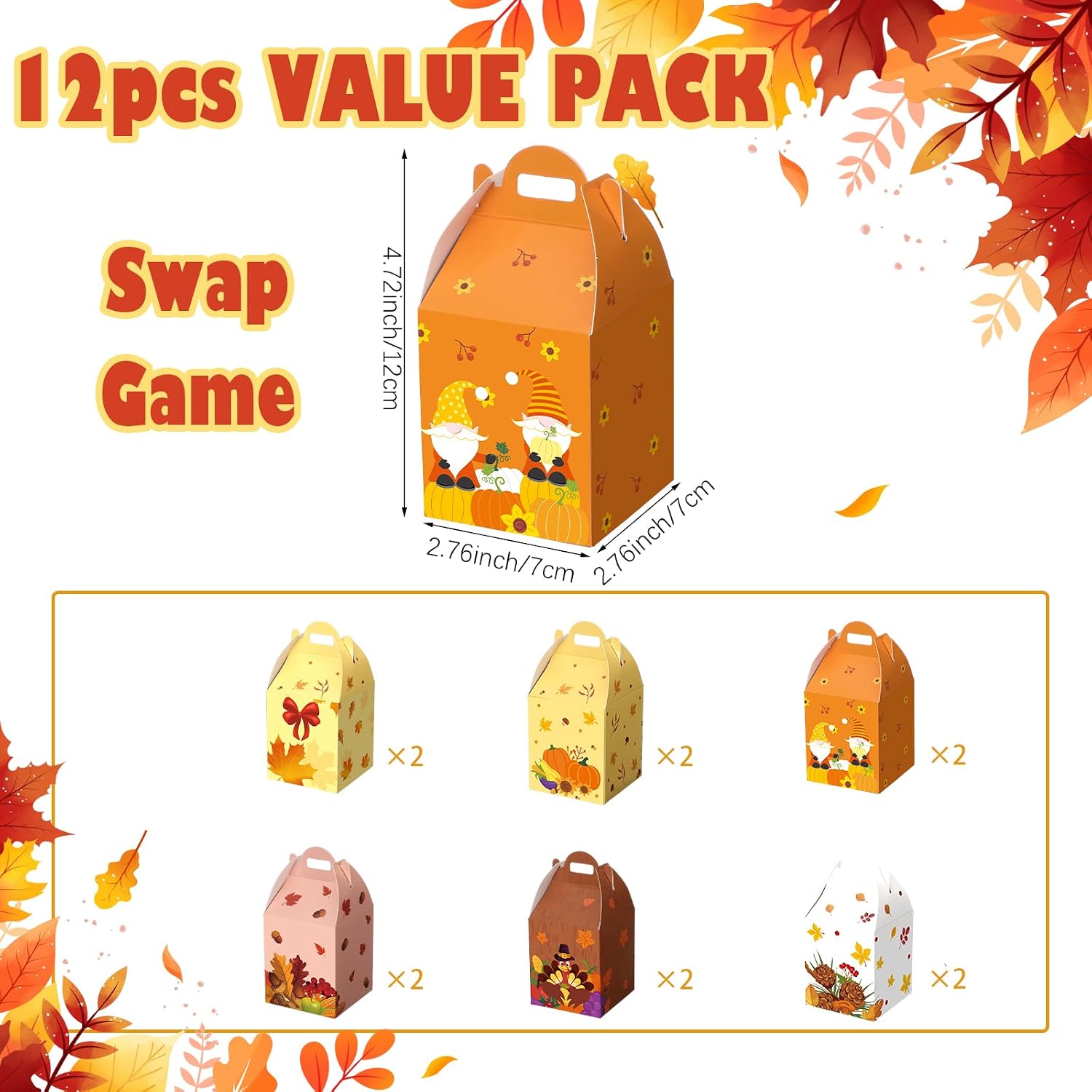 Blueweenly 13 Pcs Thanksgiving Party Game Set Match The Box for a Prize image 2