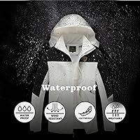 Vista 36 de GIISAM Chaqueta de lluvia para hombre, impermeable, ligera, para exteriores, rompevientos con capucha