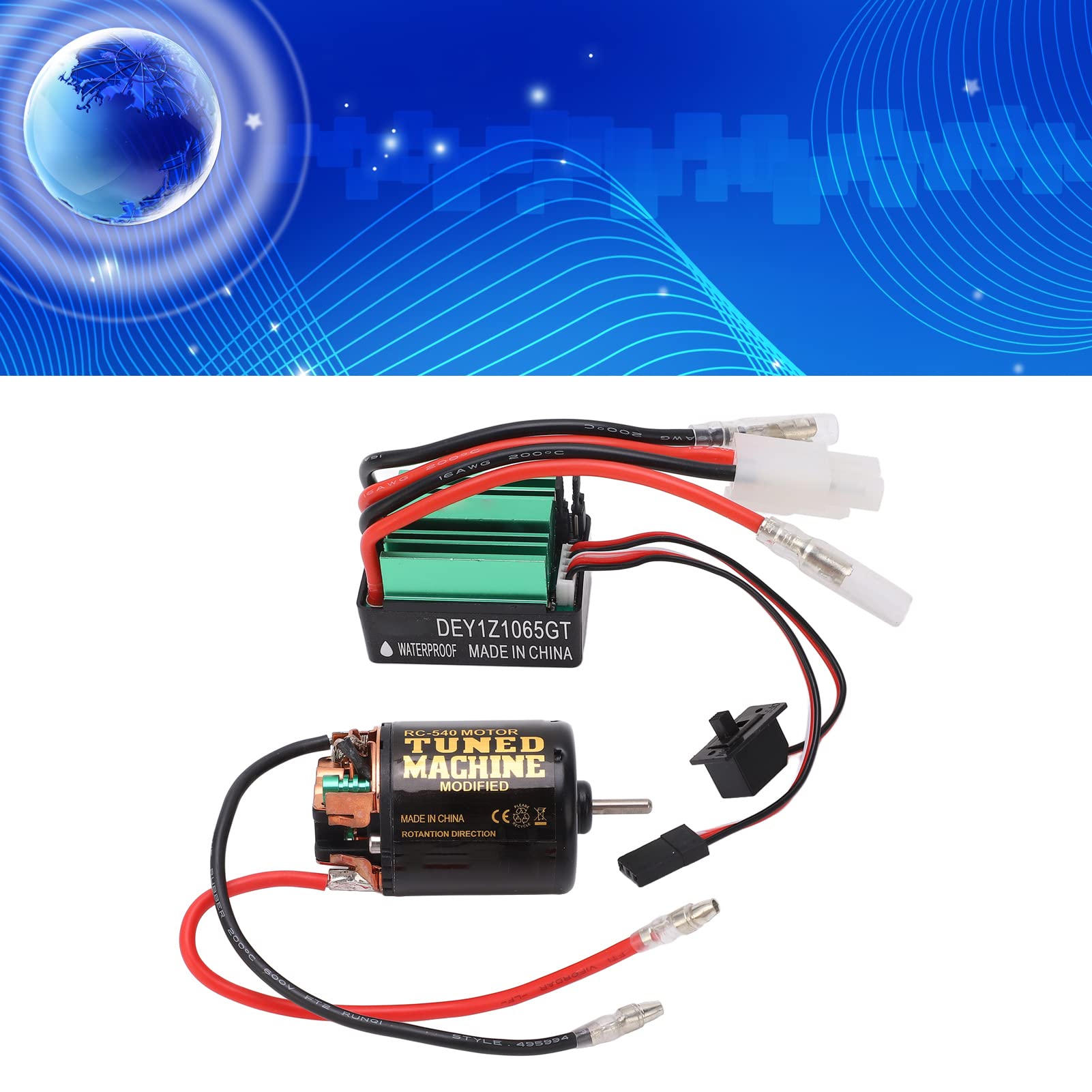 Motore spazzolato 540 con ESC 65A, Ricambi Auto RC Motore spazzolato a Grande Torsione Portatile Durevole (55T)