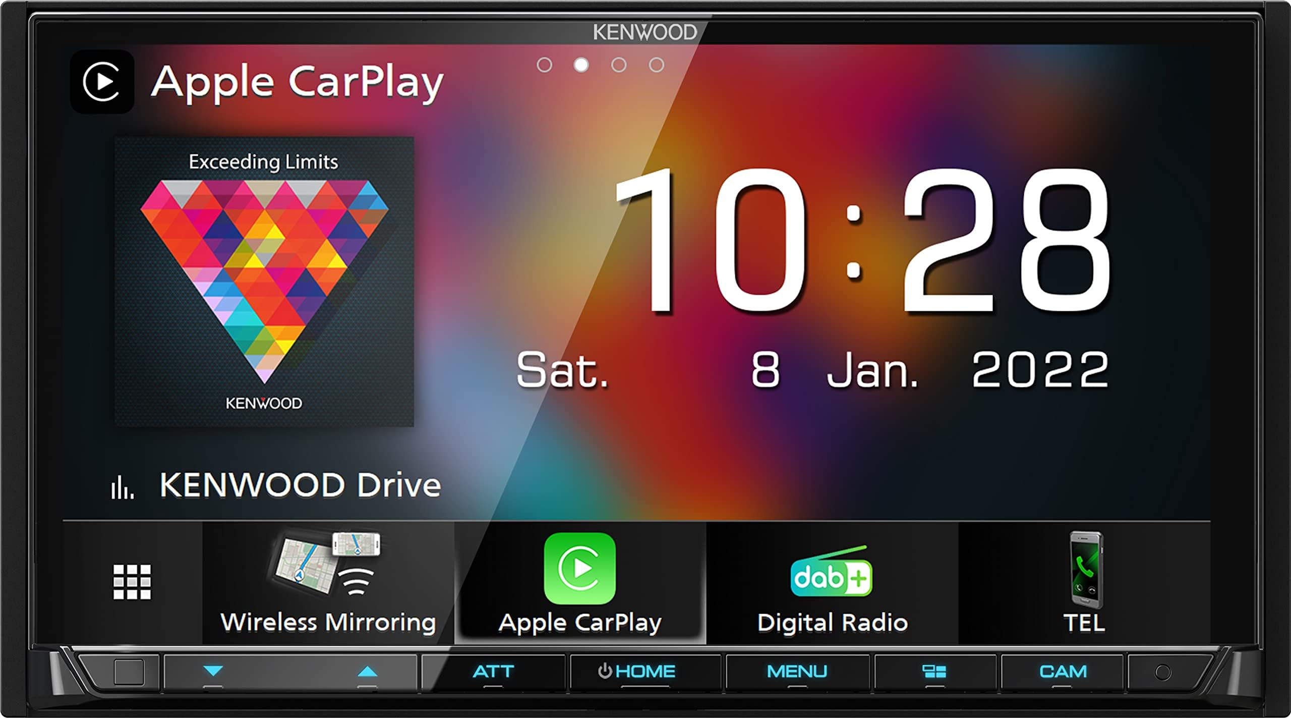 Multimedia Digital Car Monitor with 7.0" WVGA Display, Enhanced Wireless Smartphone Connections, Bluetooth and DAB Digital Radio