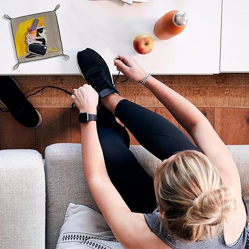 Miniatura 5 de Soporte de bandeja de valet de cuero Bandeja de escritorio de oficina para gatos, organizador de almacenamiento de escritorio para llaves, teléfono