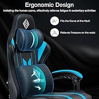 Vista 6 de HOFFREE Silla Gaming con Luces LED RGB de Ritmo Musical y Altavoces Bluetooth Silla Ergonómica de Gaming para Computadora con Masaje y Reposapiés