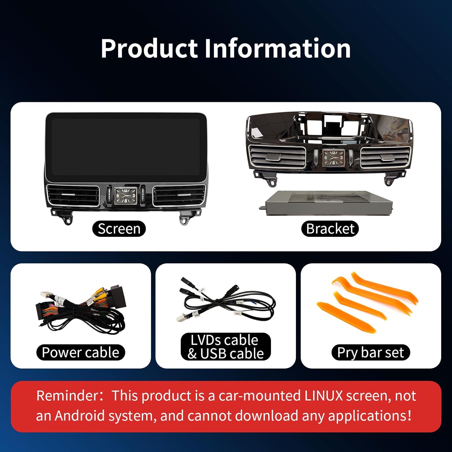 Wireless CarPlay/Android Auto 12.3 Inch Touchscreen for Mercedes Benz GLE/GLS (2016-2018) with NTG5.0/5.1/5.2 System, Car Radio Receiver, Multimedia, Bluetooth, Car Stereo