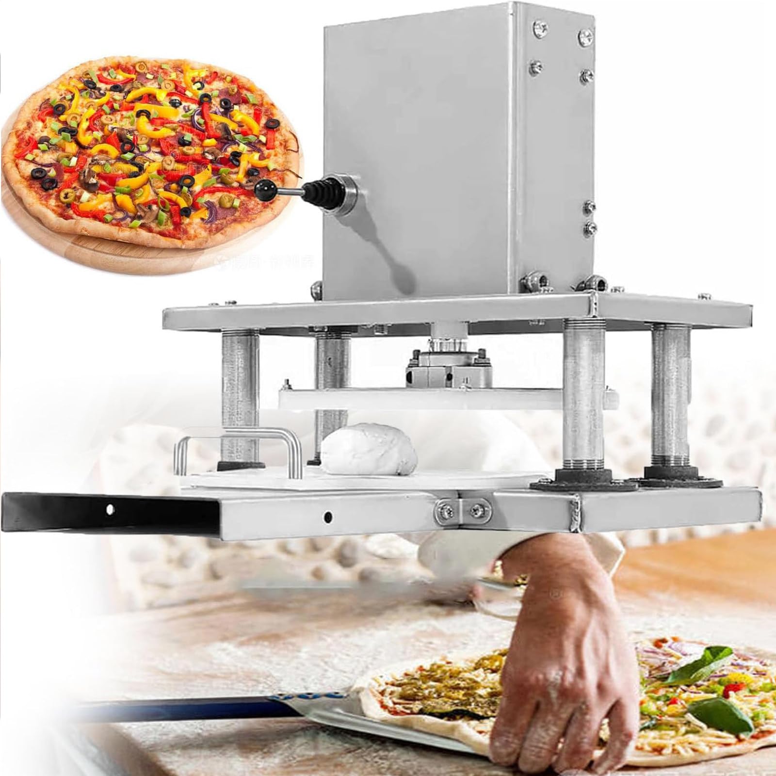 Pressa elettrica per Impasto per Pizza, 8,6 Pollici, Sfogliatrice elettrica Commerciale, Pressa per Impasto per Pizza per Pasticceria, Pressa per Torta a Mano per Pizza,Type22