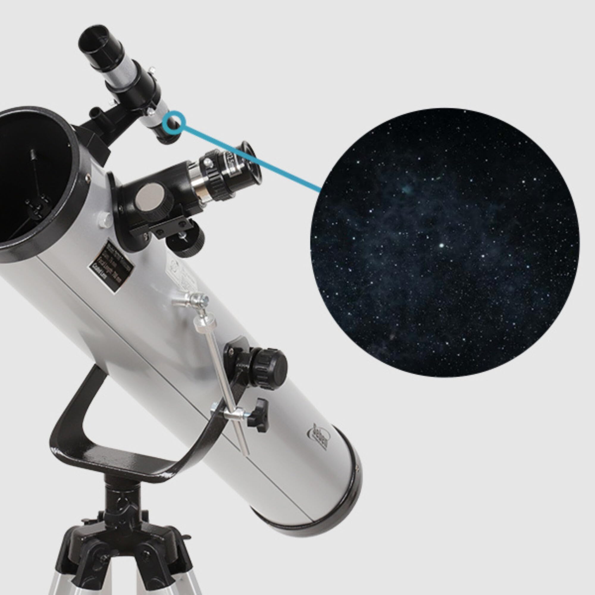 Seben 76/700 AZ - Telescopio astronómico de Espejos para niños Que Incluye un trípode de Aluminio y un Gran Juego de filtros para el Ocular