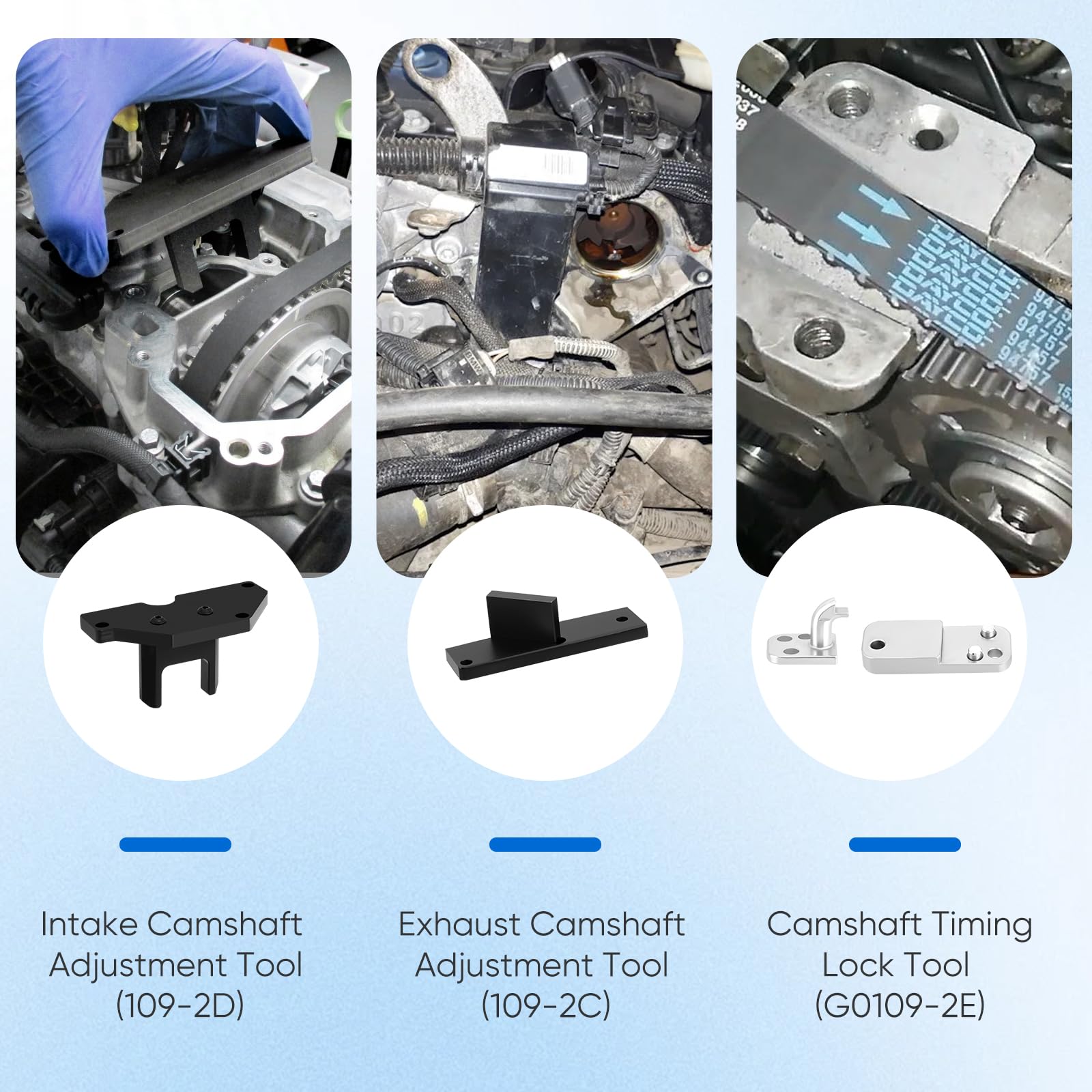 Set di attrezzi per la regolazione del motore 1.2 PureTech, compatibile con Citroen Peugeot Opel 1.2 GDI VTi VVT, motore a benzina, 7 pezzi, strumento di bloccaggio albero a camme e strumento di