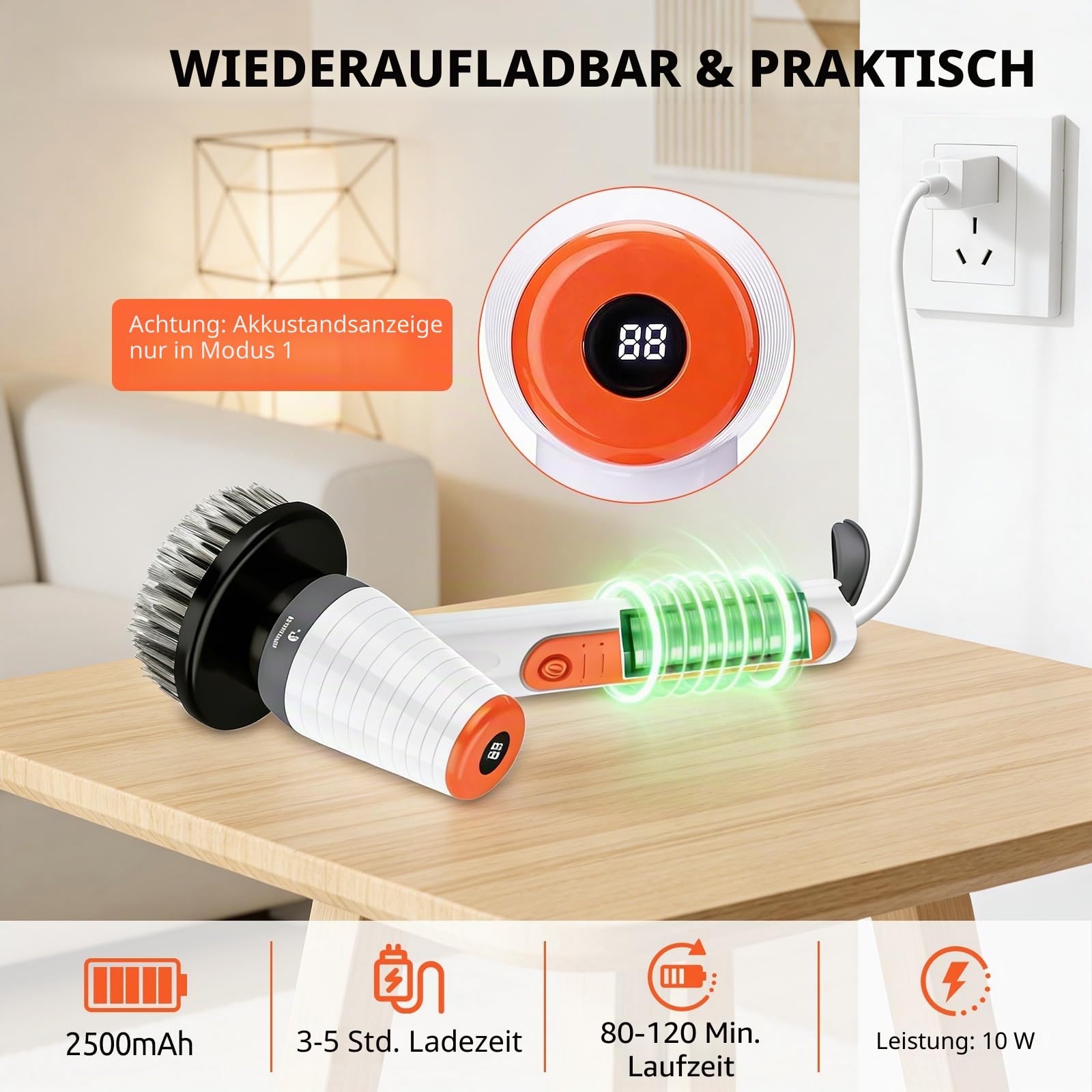Elektrische Reinigungsbürste, 8-in-1 Elektrische Aquarium Scheibenreiniger | Electric Cleaning Brush IPX9 Wasserdicht, Electric Spin Scrubber mit Teleskopstange 18-100cm für Aquarium Bade Küche