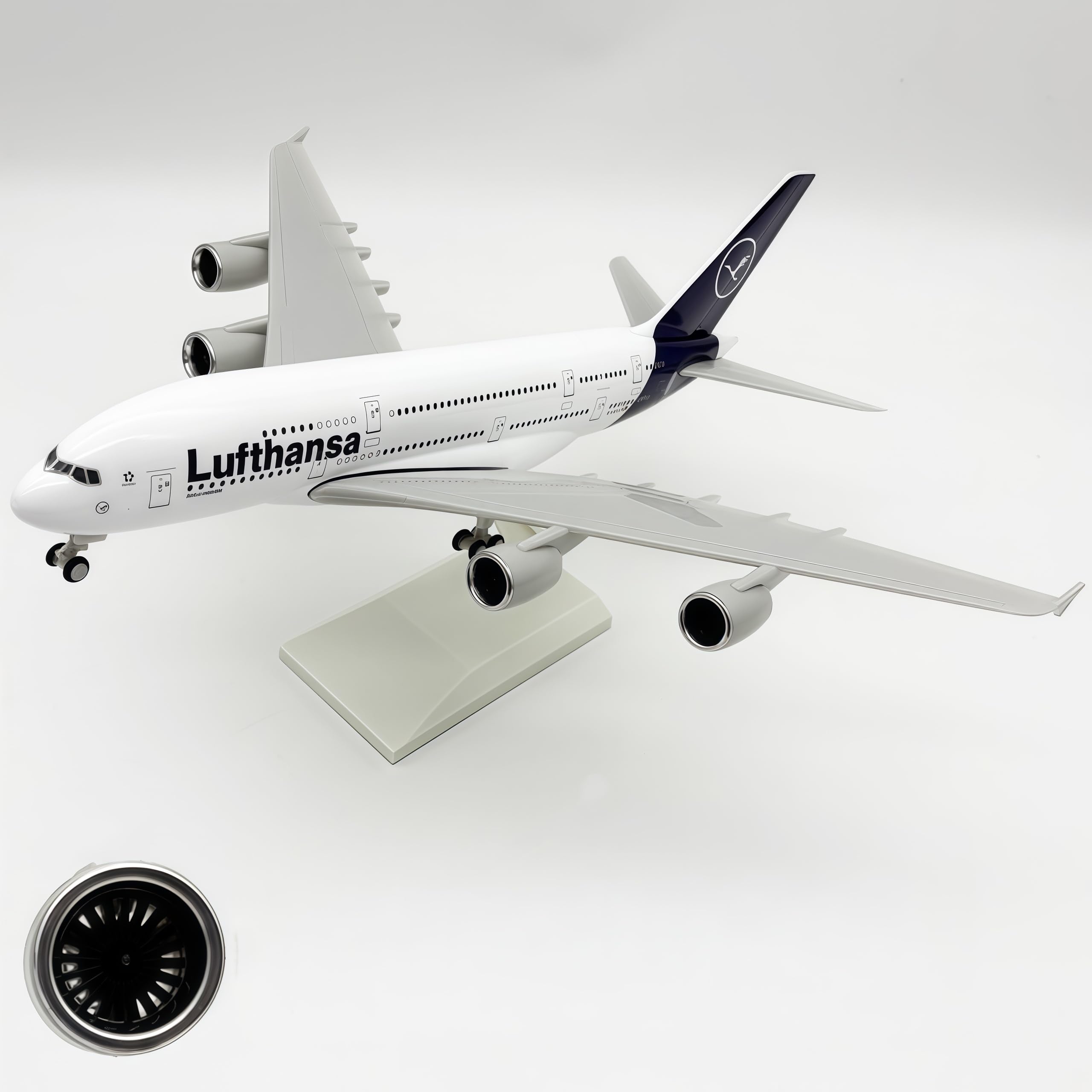 LGSRSNXHTX Diecast Metal Lufthansa A380 Airplane Model 30cm 1/200 Scale Alloy Collectible Display Gift Ornament