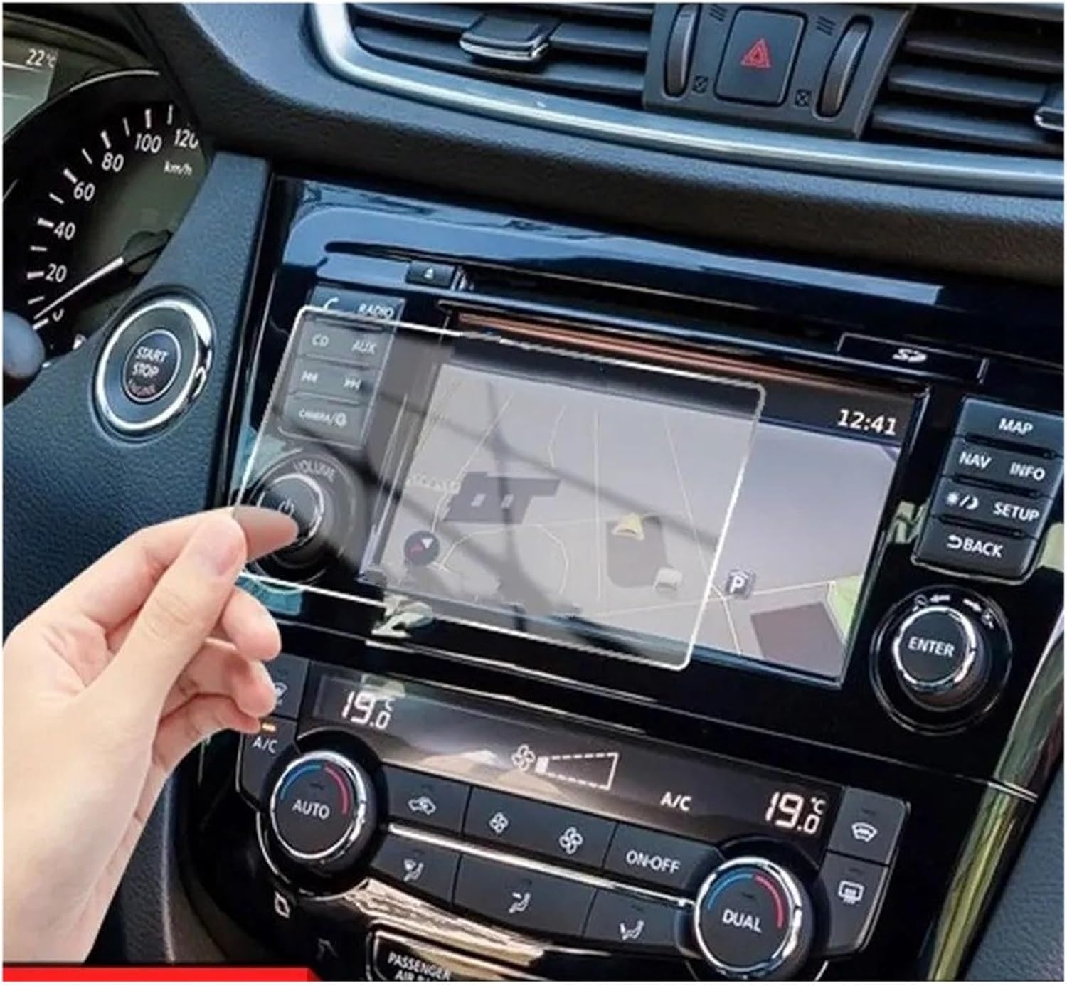 ナビ フィルム キャシュカイ J11 エクストレイル T32 2015-2018 車の GPS ナビゲーション強化ガラススクリーン保