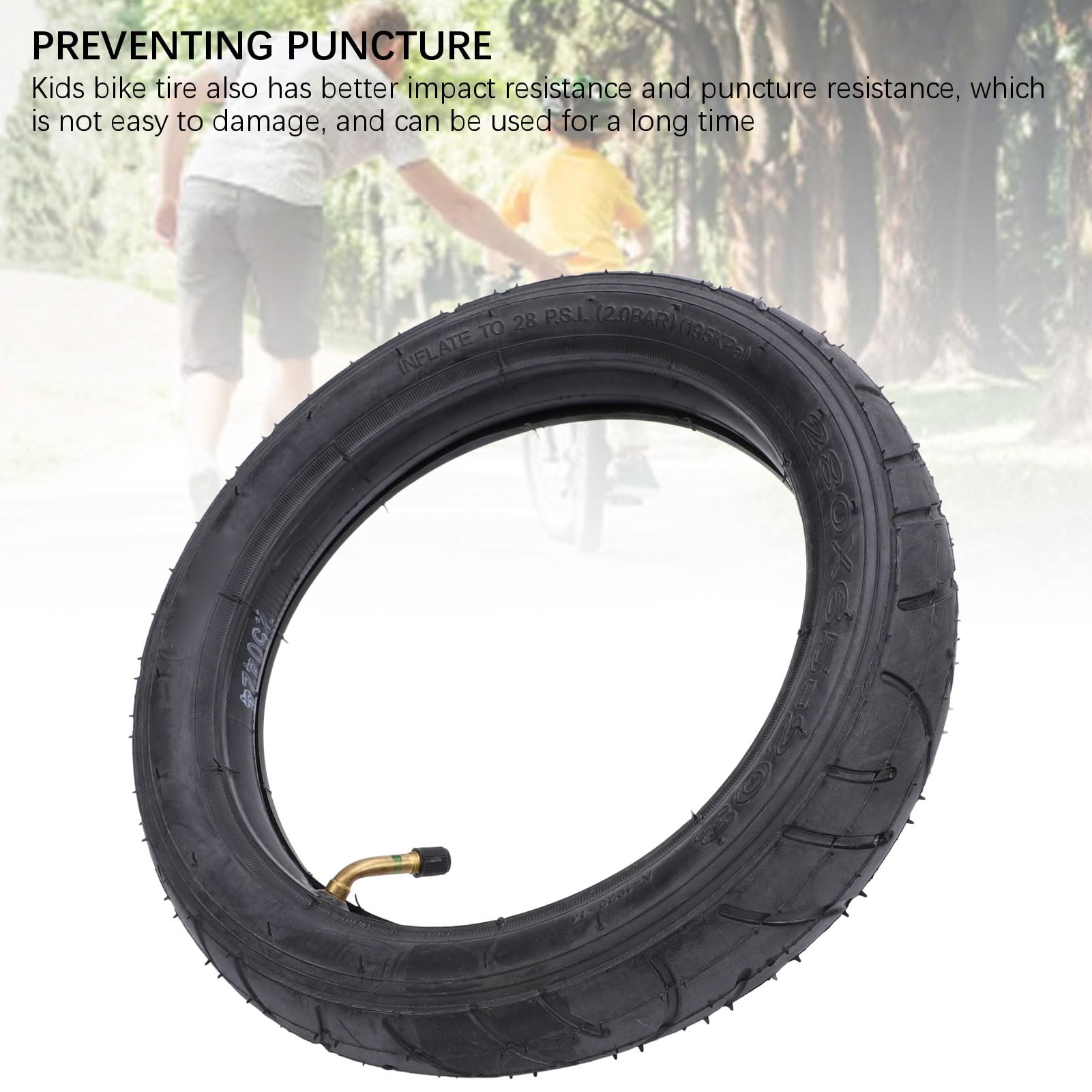 Tire de Vélo pour Enfants, 280x65‑203, Kit Pneu et Jante pour Bébé, Poussette, Vélo, Tricycle, et plus
