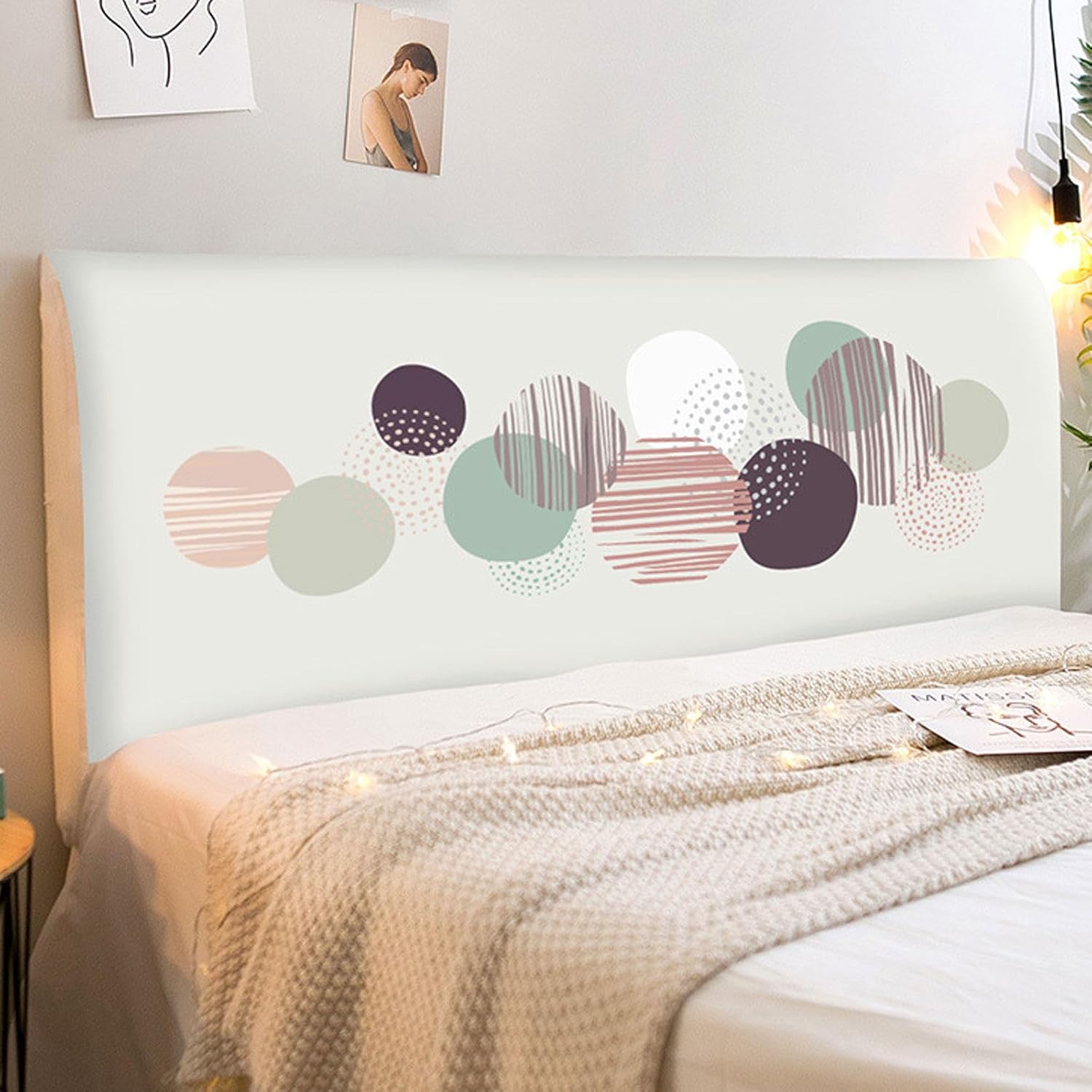 ESNOR Stretch Queen Bed Headboard Slipcover Universal Dust