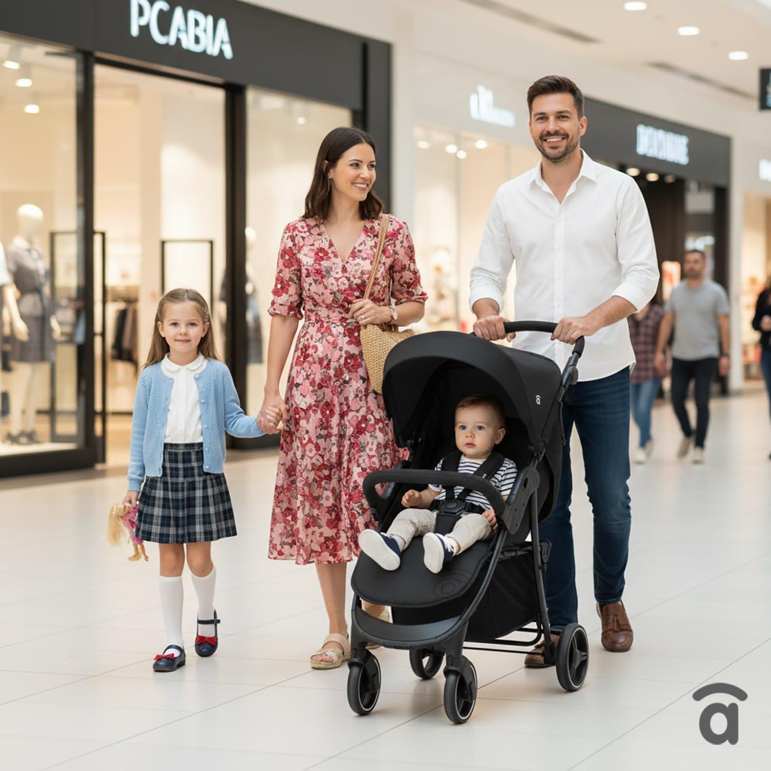 Asalvo AMÉRICA 3 Silla de Paseo, Carrito bebé, Carro para bebés, Confortable, Ultraligera, Segura, Capota con Ventana y Freno Trasero, Manejable, Plegado compacto, Carga Máxima 24 kg, Negro