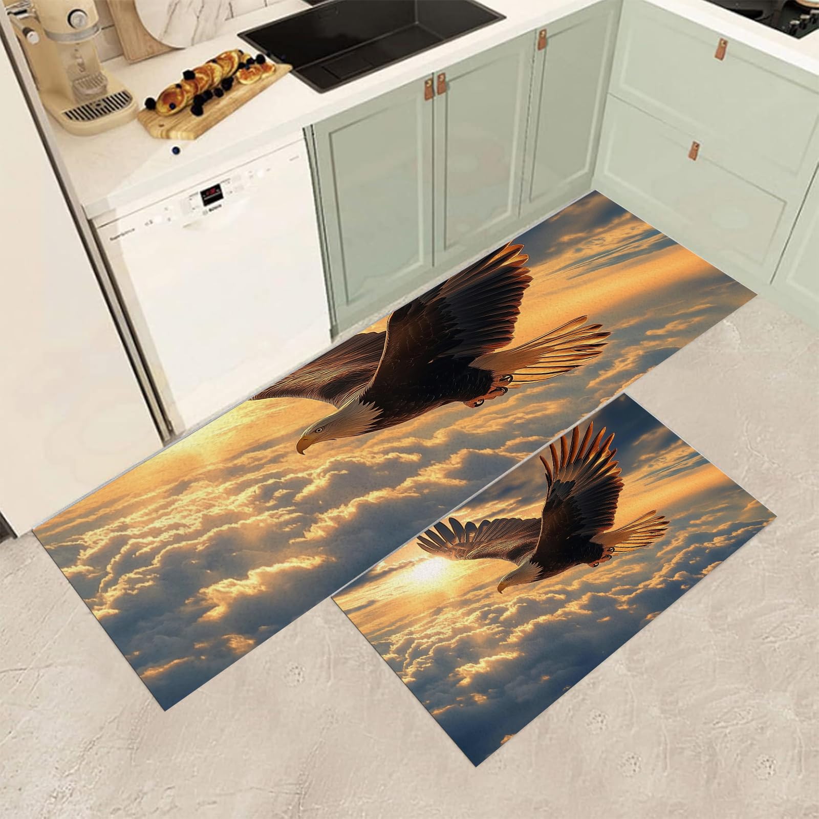 Tapis de cuisine dessin animé grand format pour décoration de la maison