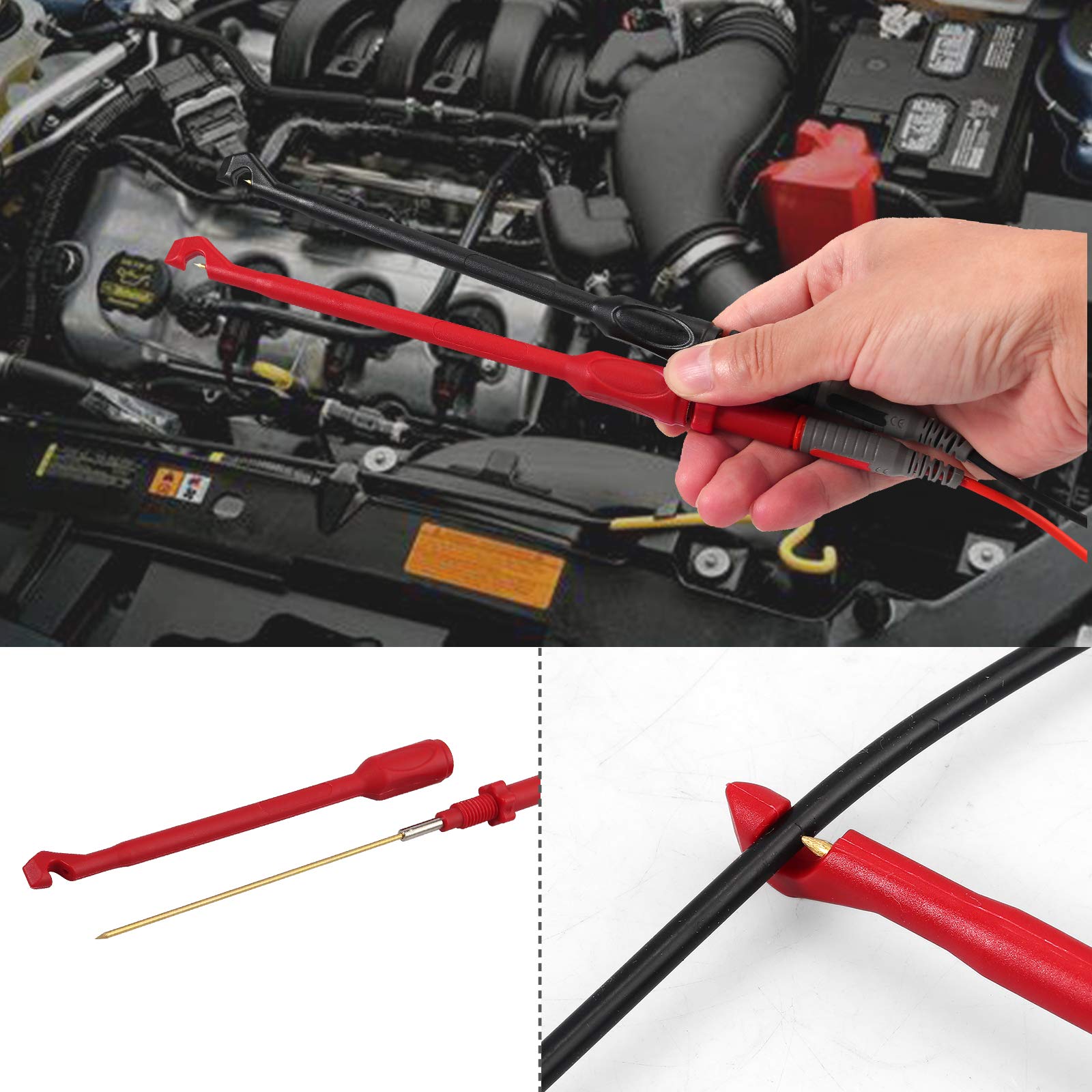 Bohaner Multimeter Test Leads Set 1000 V 10 A Measuring Cable Test Lead Test Probe Crocodile Clip Test Probe Multimeter Accessories for Voltage Circuit Tester 8 Pieces - Image 3