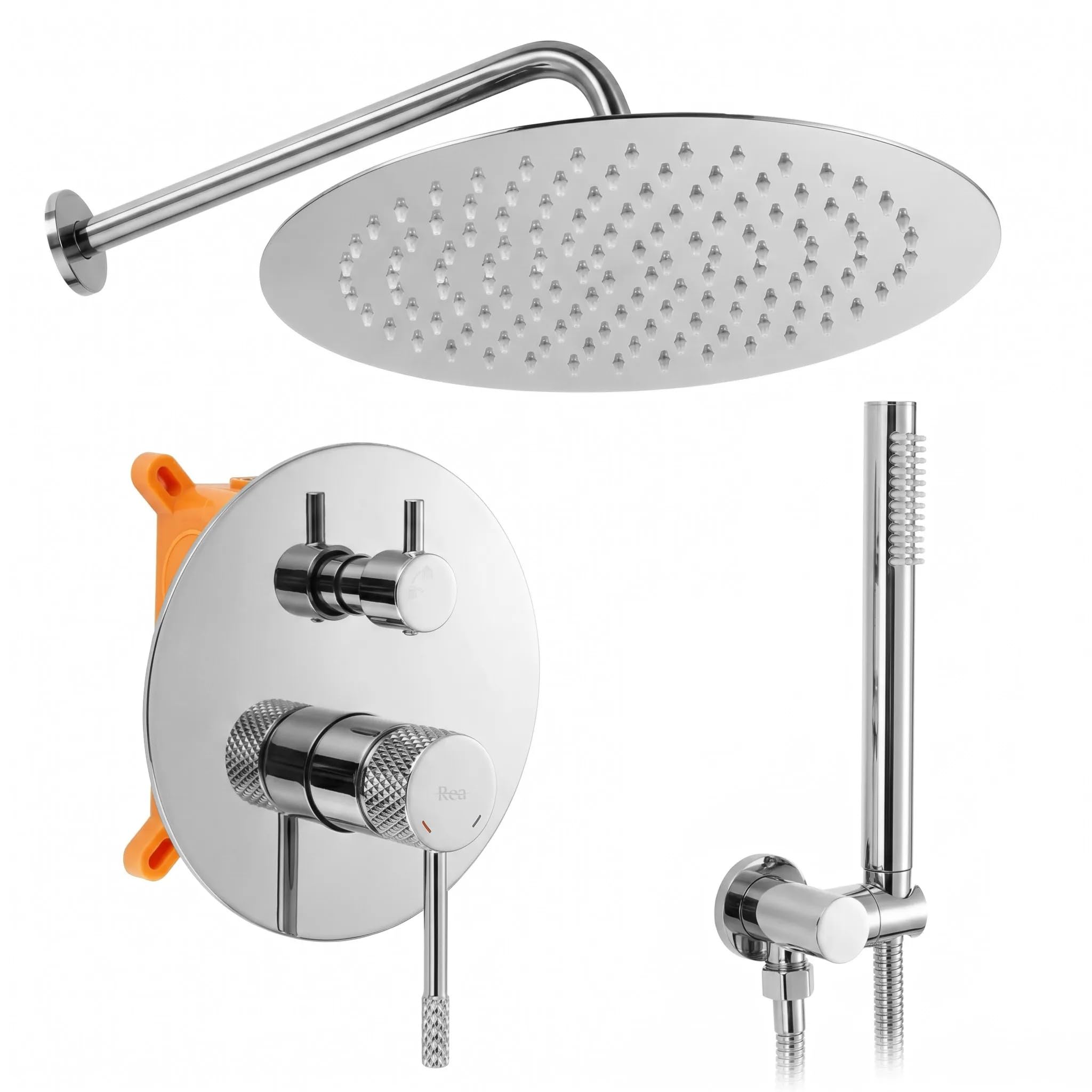 Kit de douche encastré Rea JS-625103-1 chrome pour une salle de bain moderne