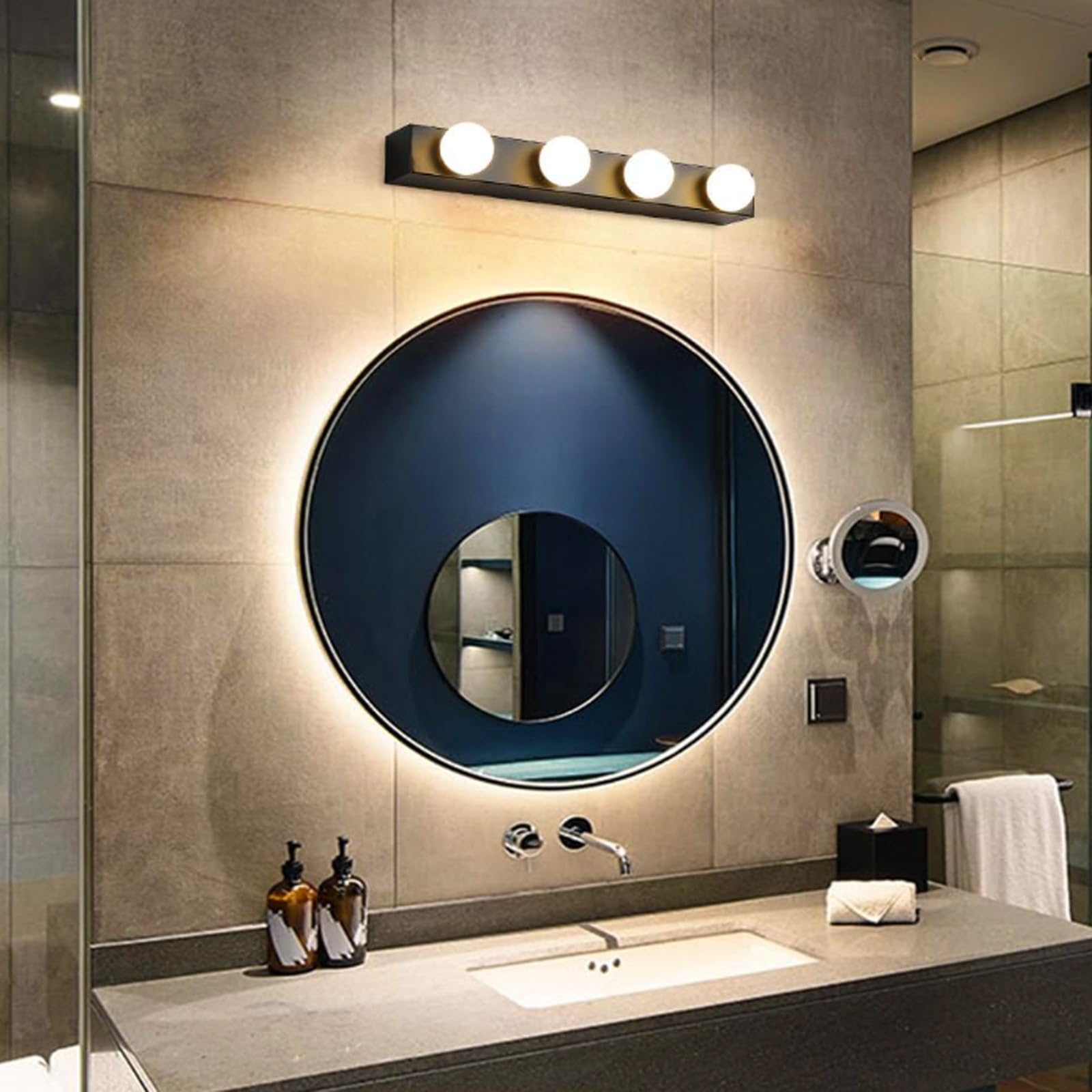 Appliques murales LED pour Miroir de Salle de Bain, Lampe Murale pour Miroir de courtoisie, Ampoule pour Miroir, Applique Murale 3000K/4000K/6000K, éclairage d'armoire, luminaire d