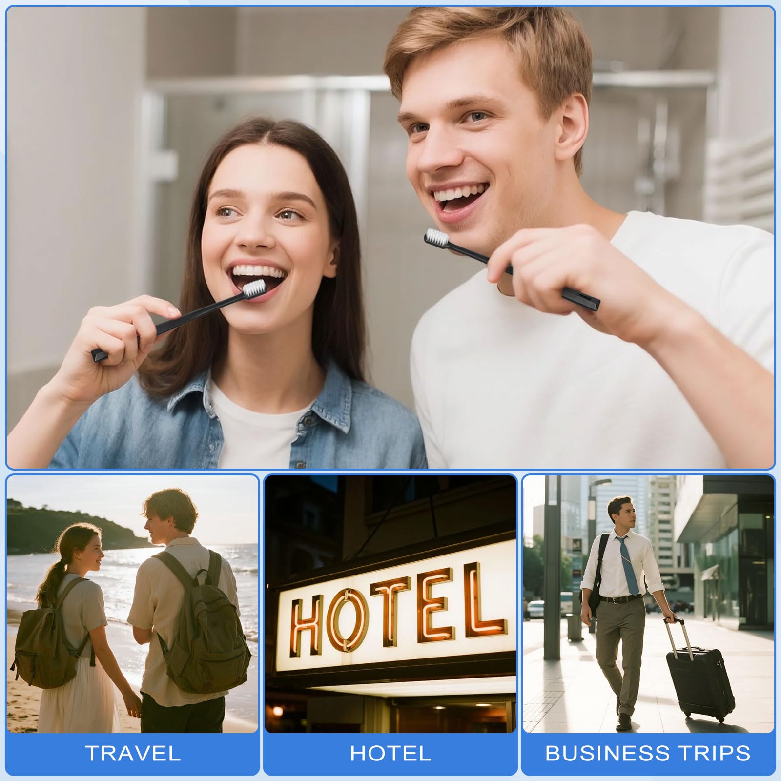 Kit de higiene, kit de higiene personal con paquete individual, suministros de higiene a granel adecuados para viajes, hoteles, camping, hogar (juego de 50)
