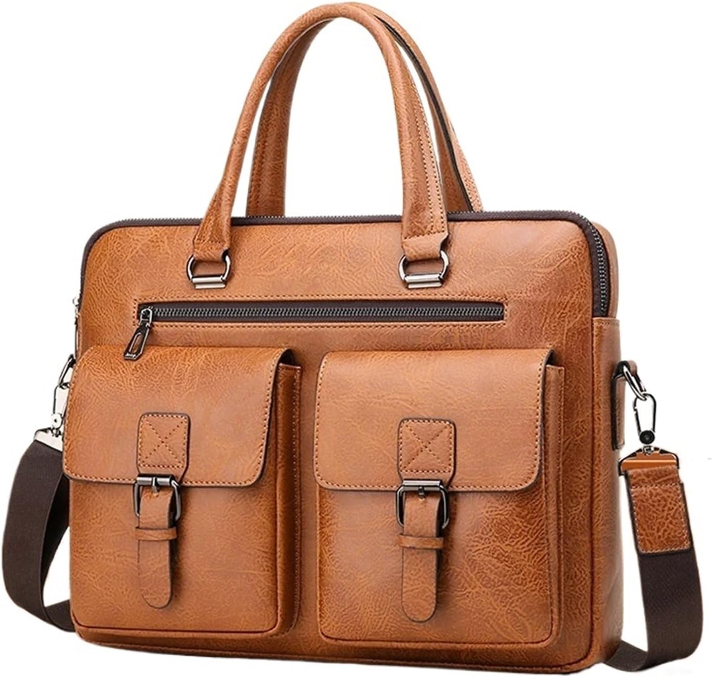 Briefcase Men's Business Briefcase Bag Leather Office Tote Bags For 14 Inch Laptop Large Capacity